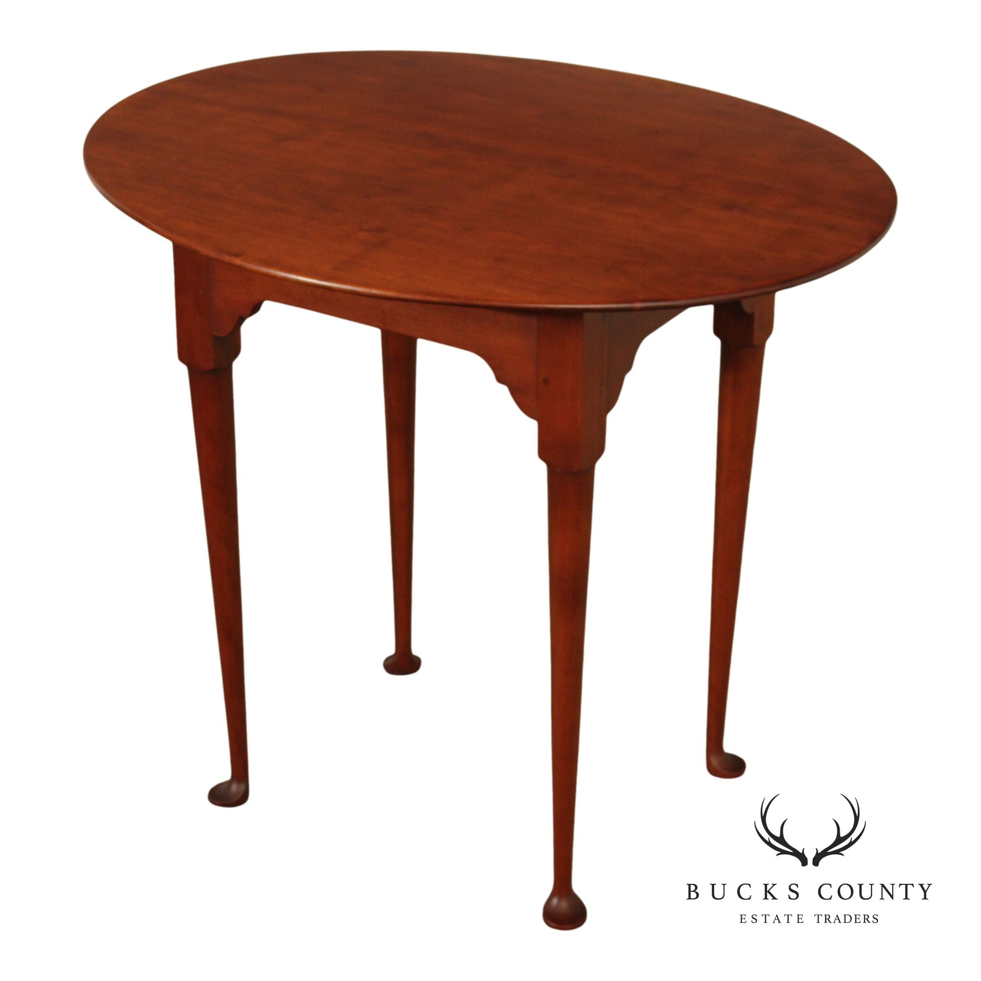 Eldred Wheeler Queen Anne Style Oval  Cherry Side Table