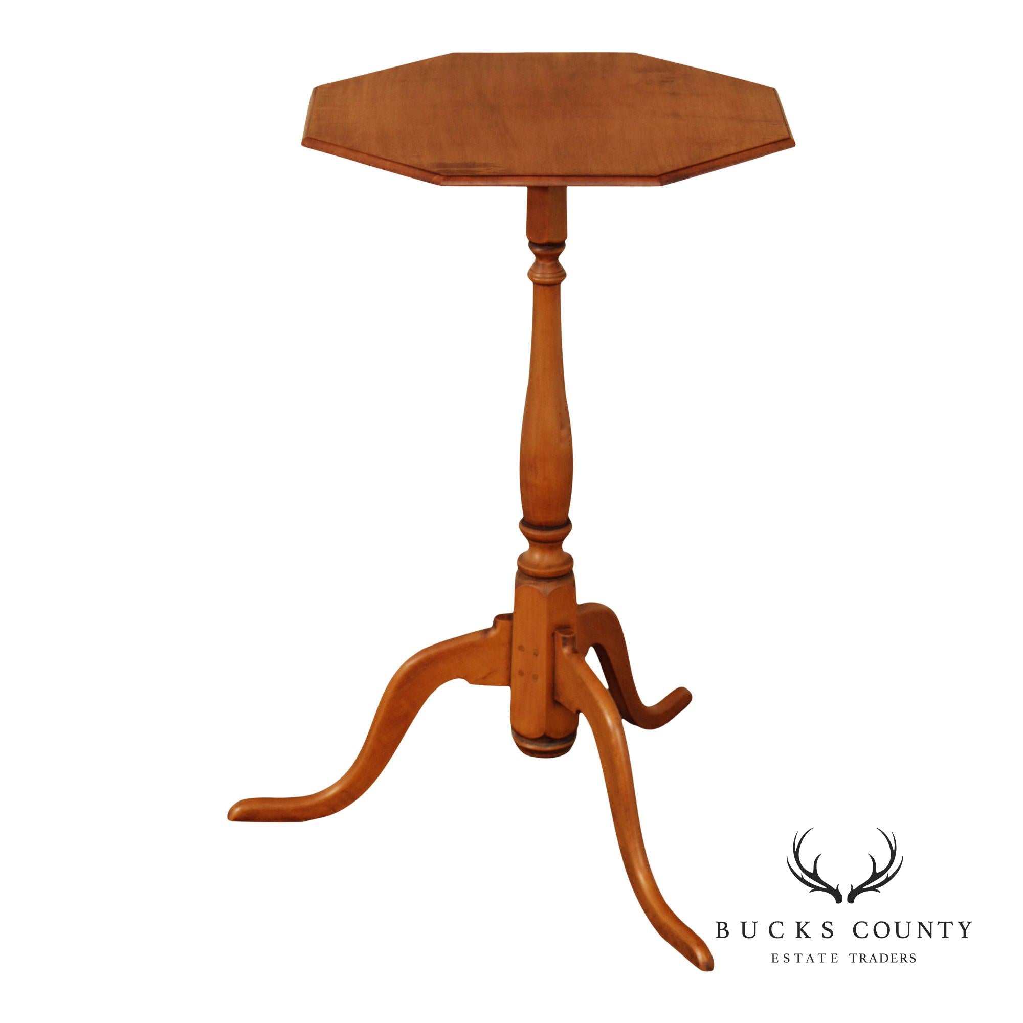 Eldred Wheeler Queen Anne Style Maple Pedestal Candle Stand
