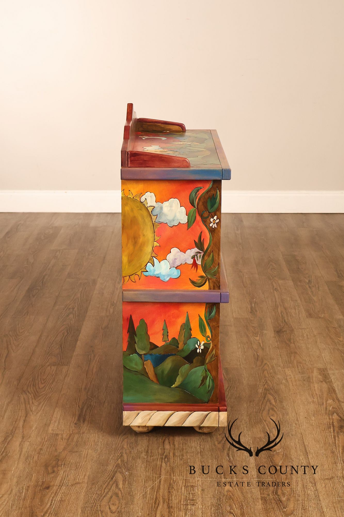 Sticks Artisan Hand Painted Open Bookcase