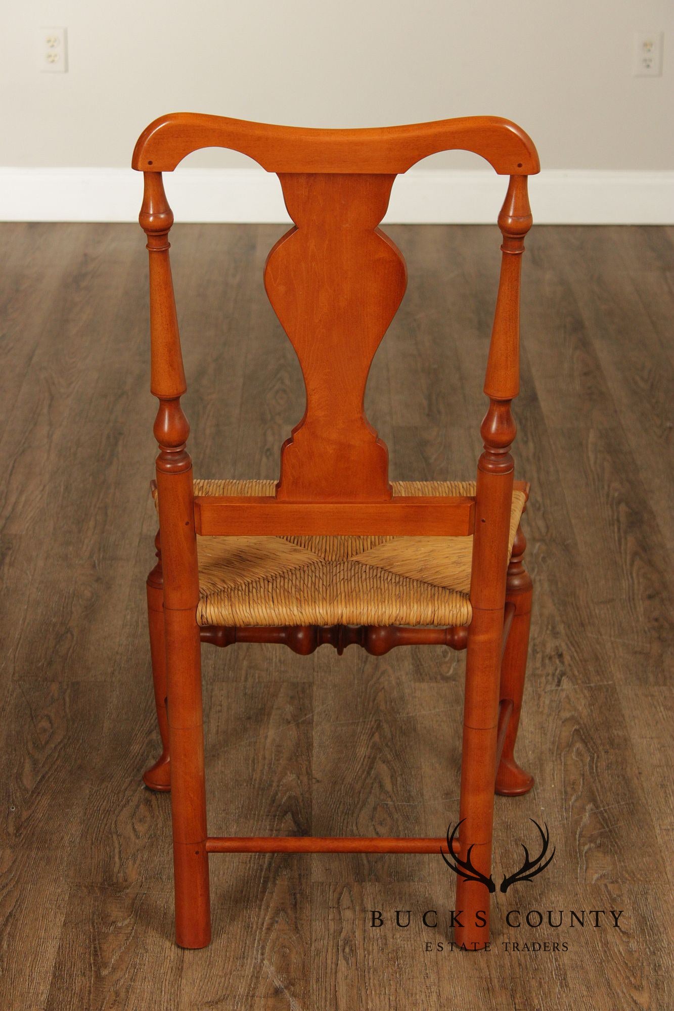 Simms & Thayer Country Maple Rush Seat Dining Chairs Set Of Four