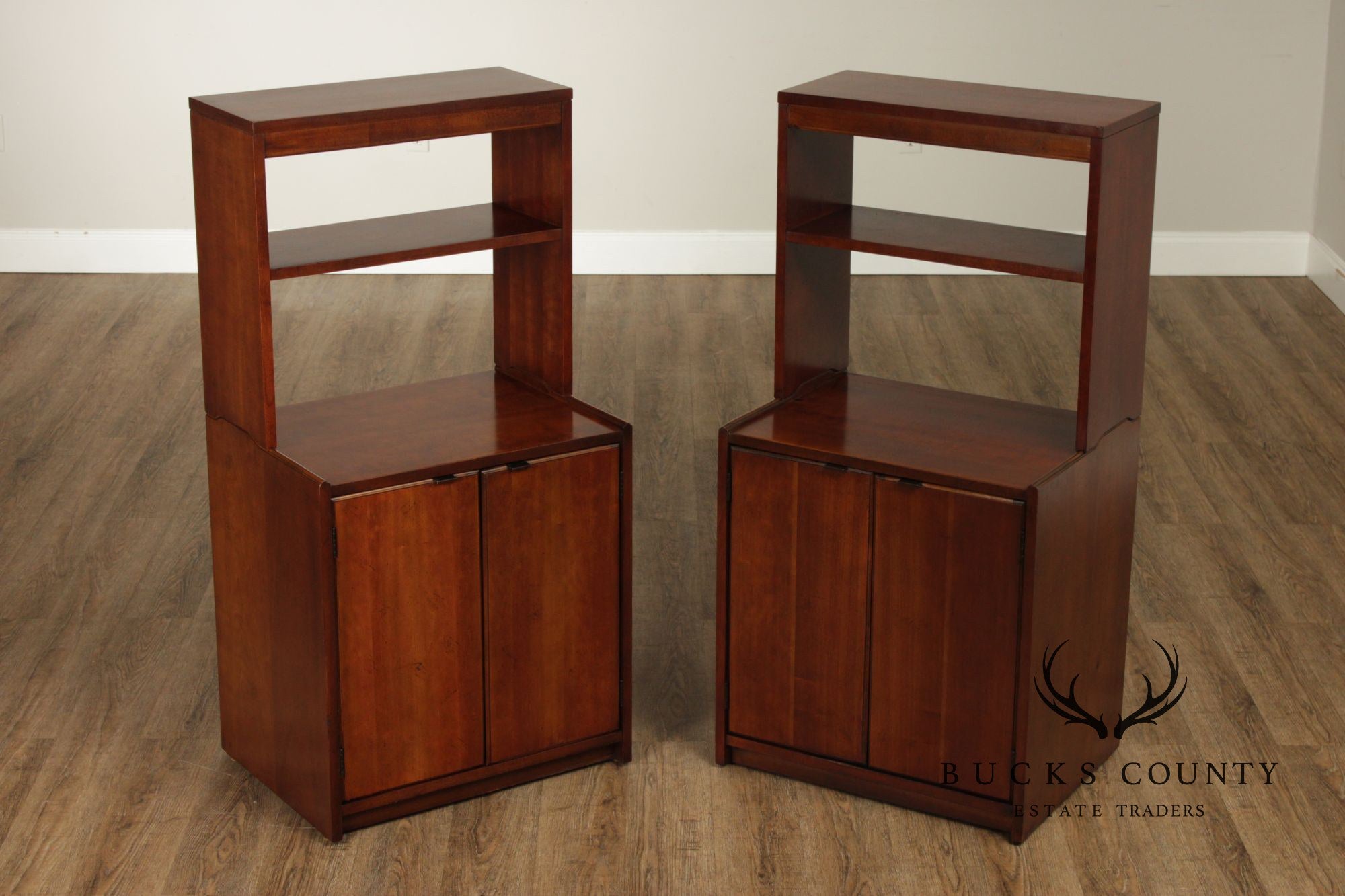 Mid Century Modern Pair of Stacking Bookcases