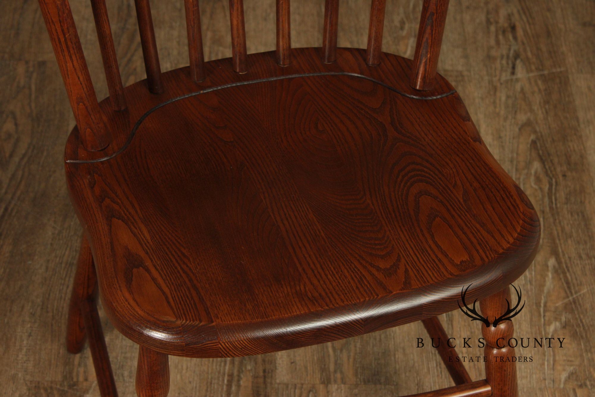 S. Bent Bros. Pair of Oak Windsor Side Chairs