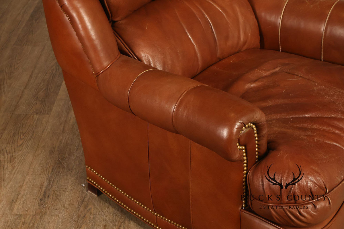 Hancock & Moore 'Austin' Leather Armchair and Ottoman