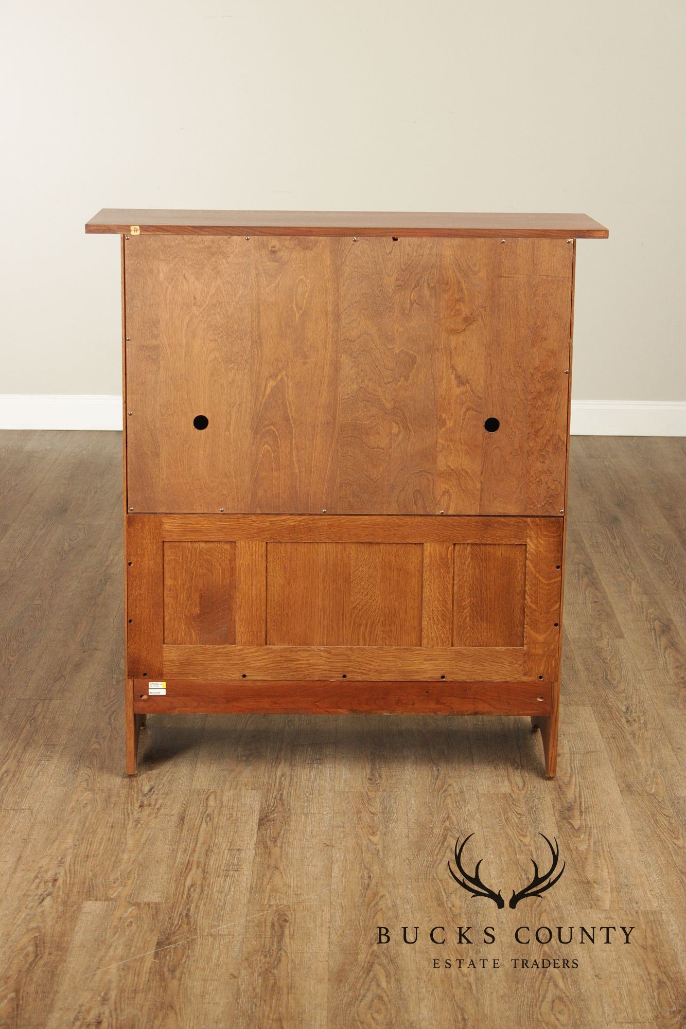 Stickley Mission Oak Harvey Ellis Inlaid Drop Front Secretary Desk And Wine Cabinet