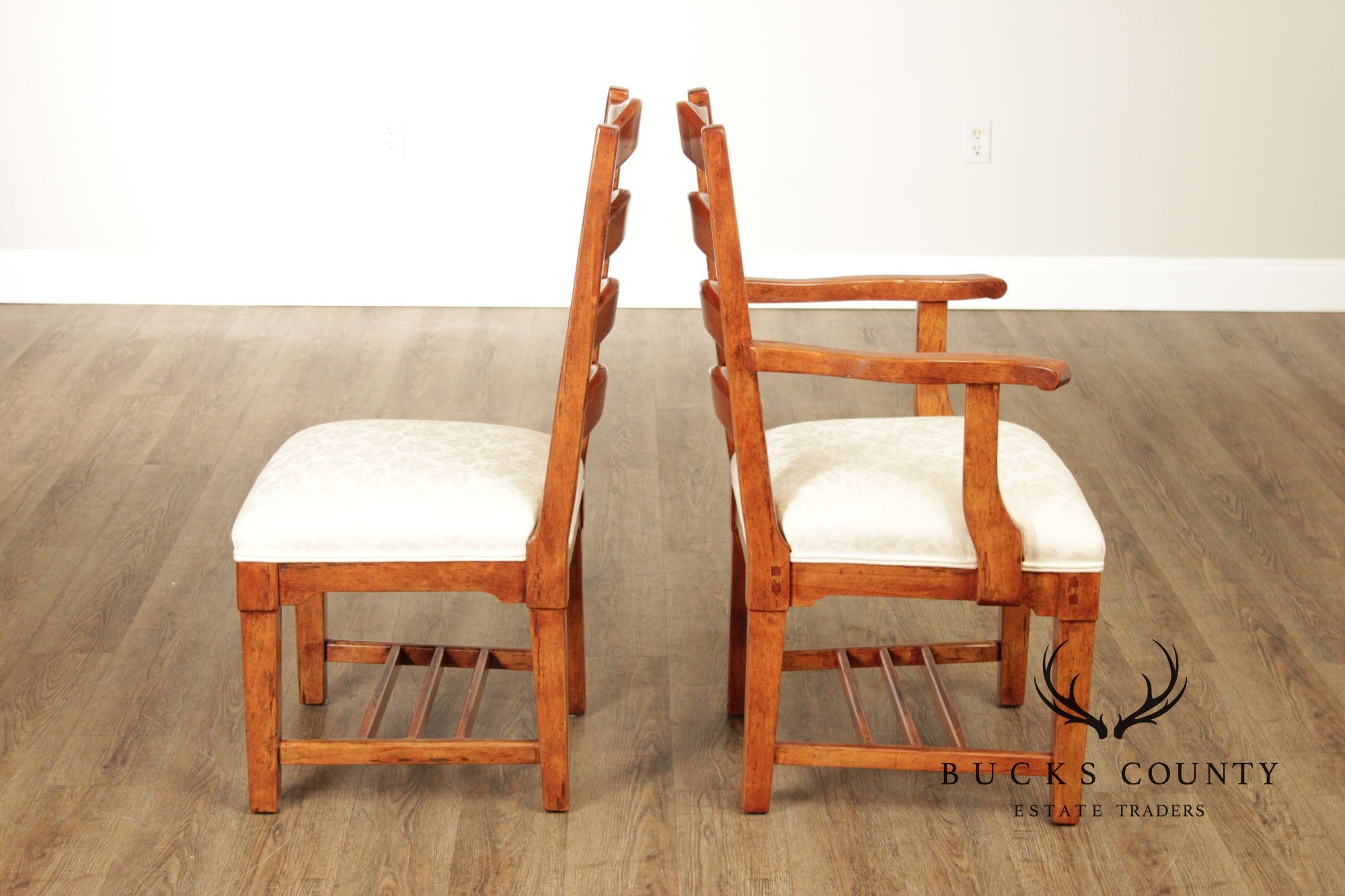 Bausman Set Of Six French Country Provincial Ladder Back Dining Chairs