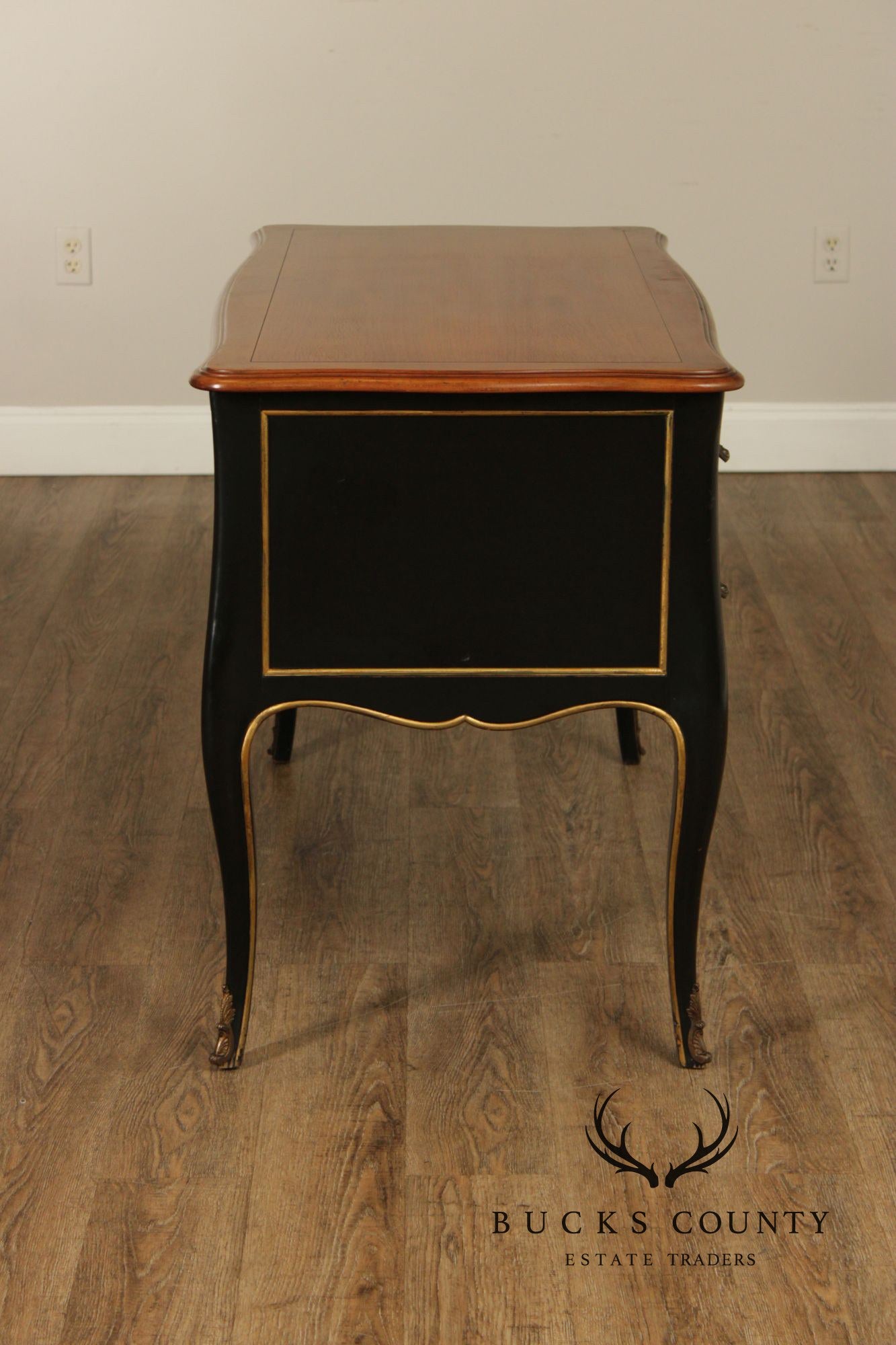 Kindel French Louis XV Style Ebonized Writing Desk