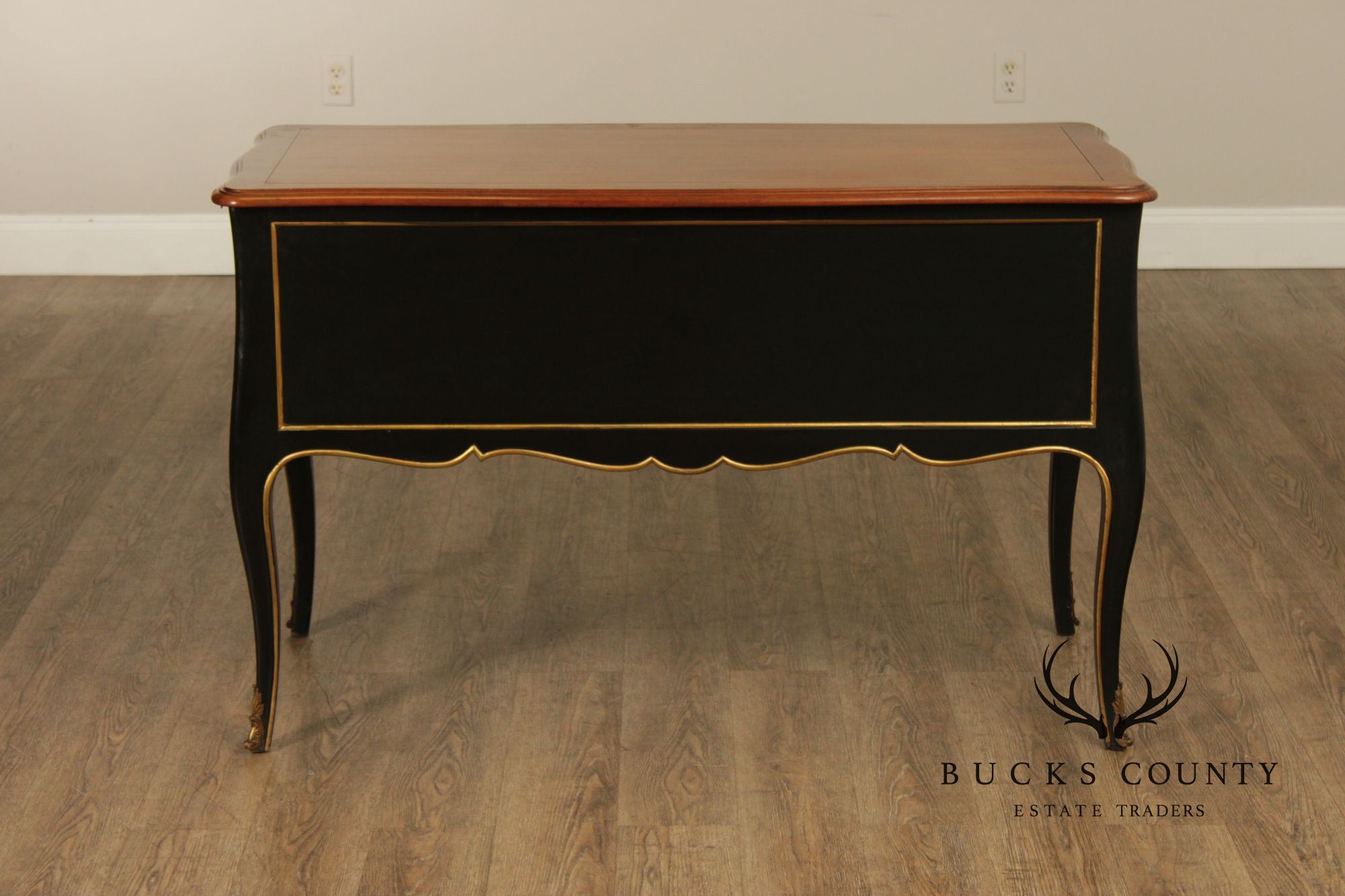 Kindel French Louis XV Style Ebonized Writing Desk