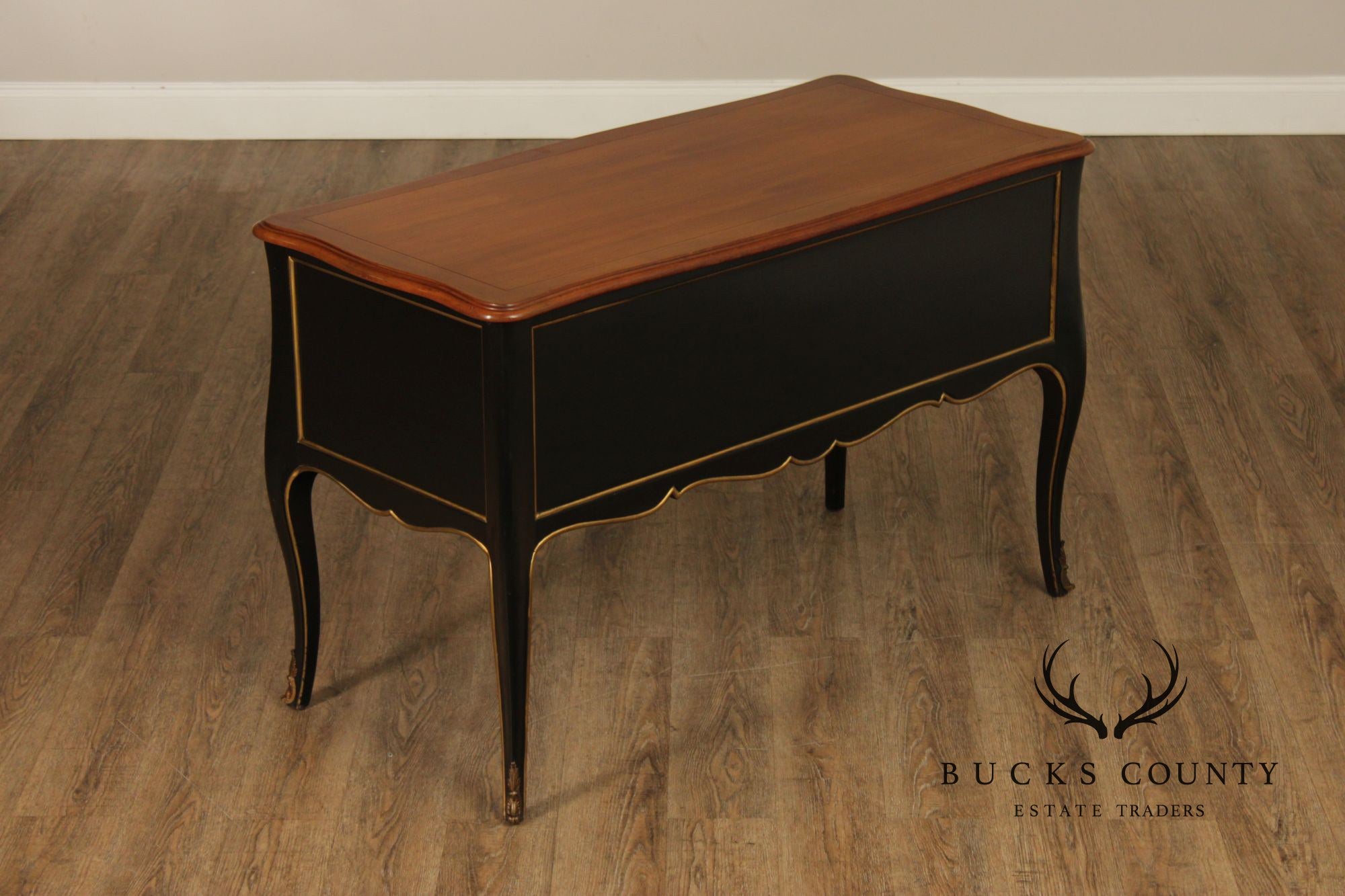 Kindel French Louis XV Style Ebonized Writing Desk