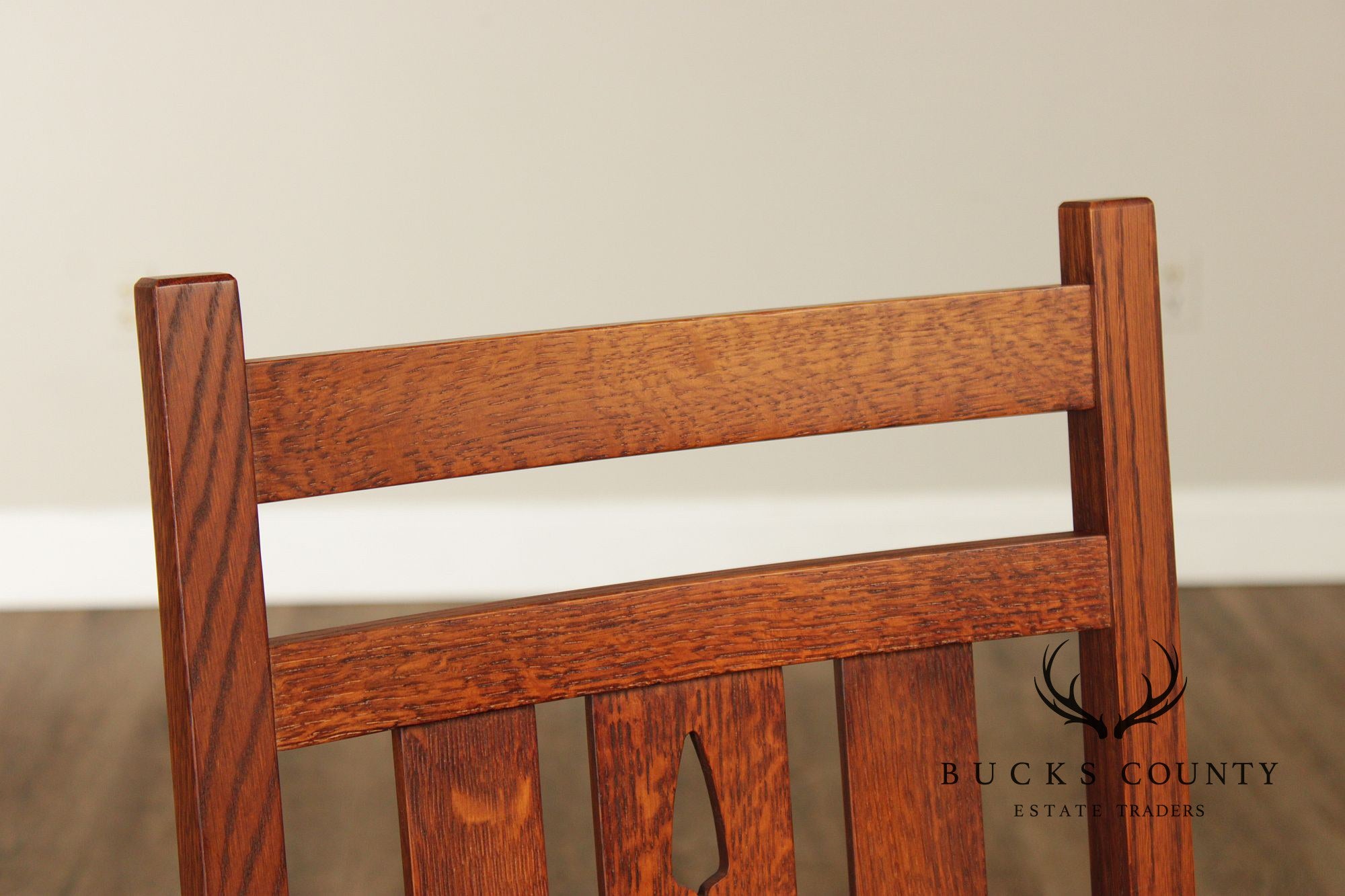 Warren Hile Studio Set of 8 Mission Style Oak Dining Chairs