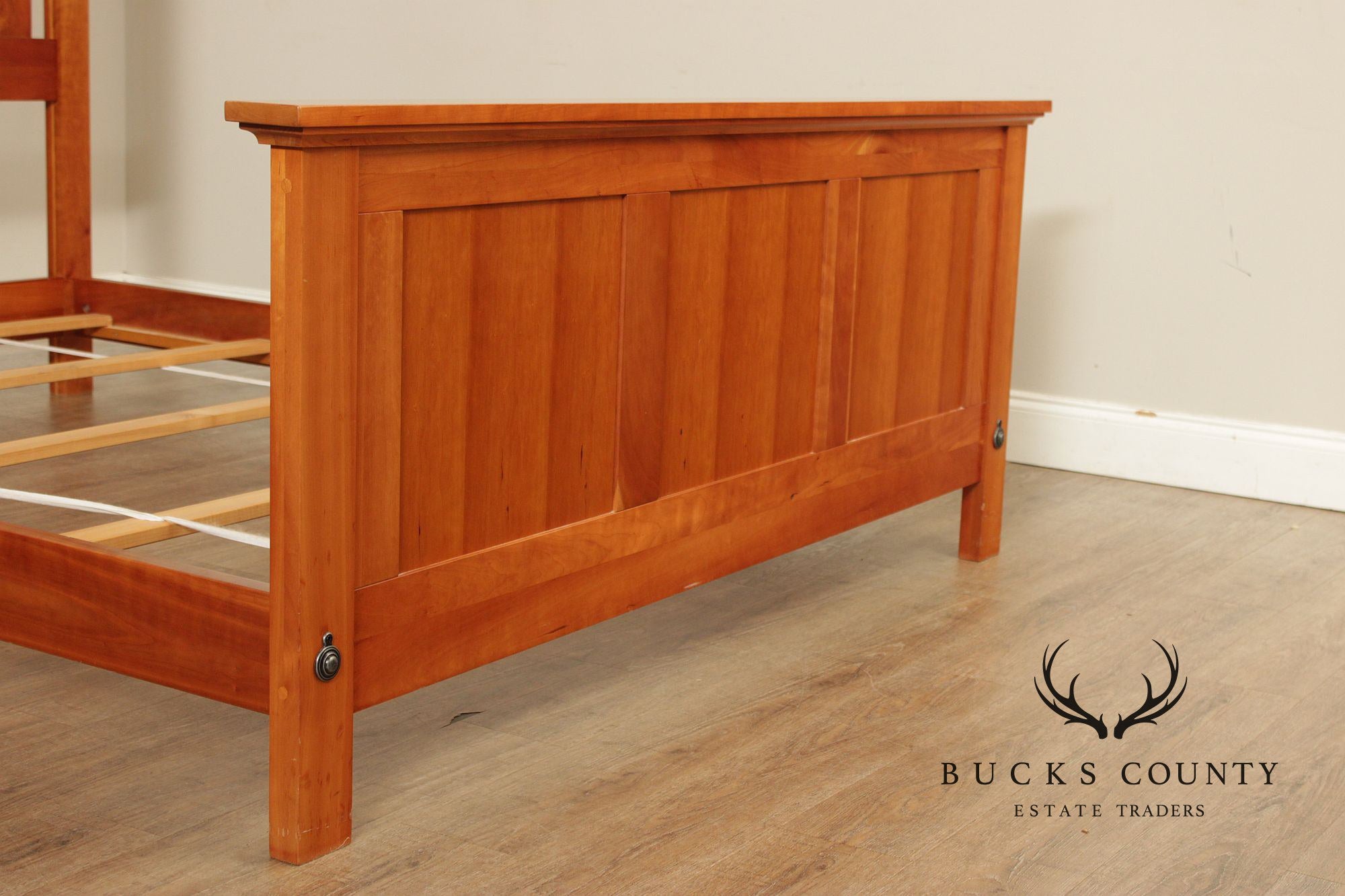 Vermont Tubbs Mission Style Slatted Cherry Queen Bed Frame