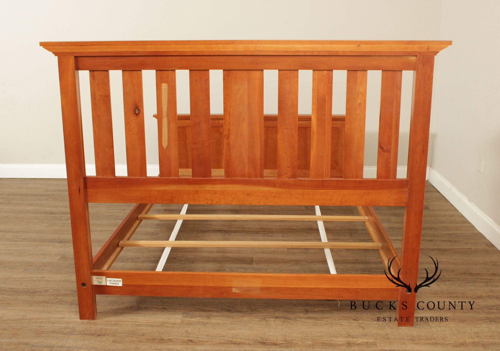 Vermont Tubbs Mission Style Slatted Cherry Queen Bed Frame