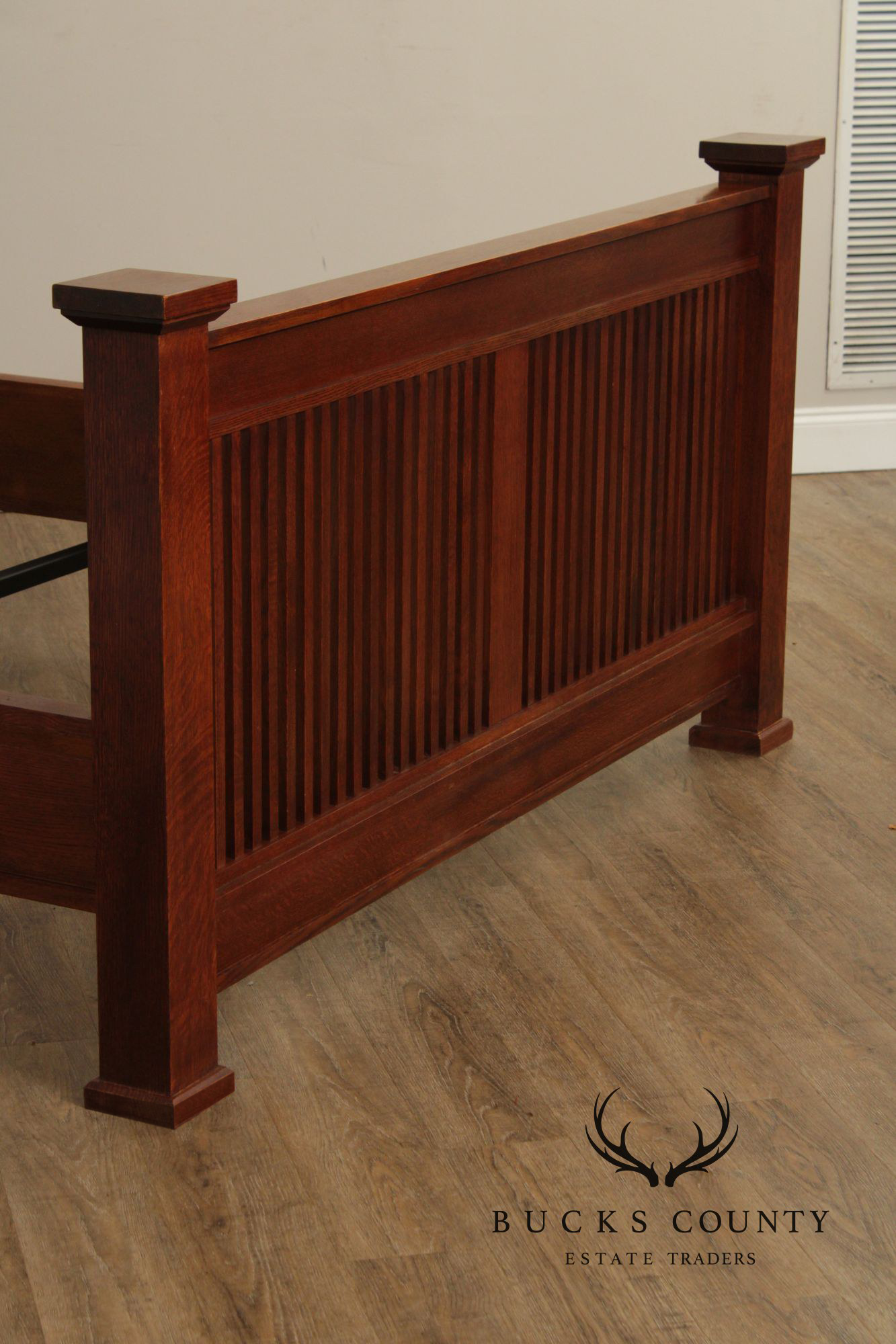 Stickley Mission Collection Queen Size Oak Prairie Spindle Bed