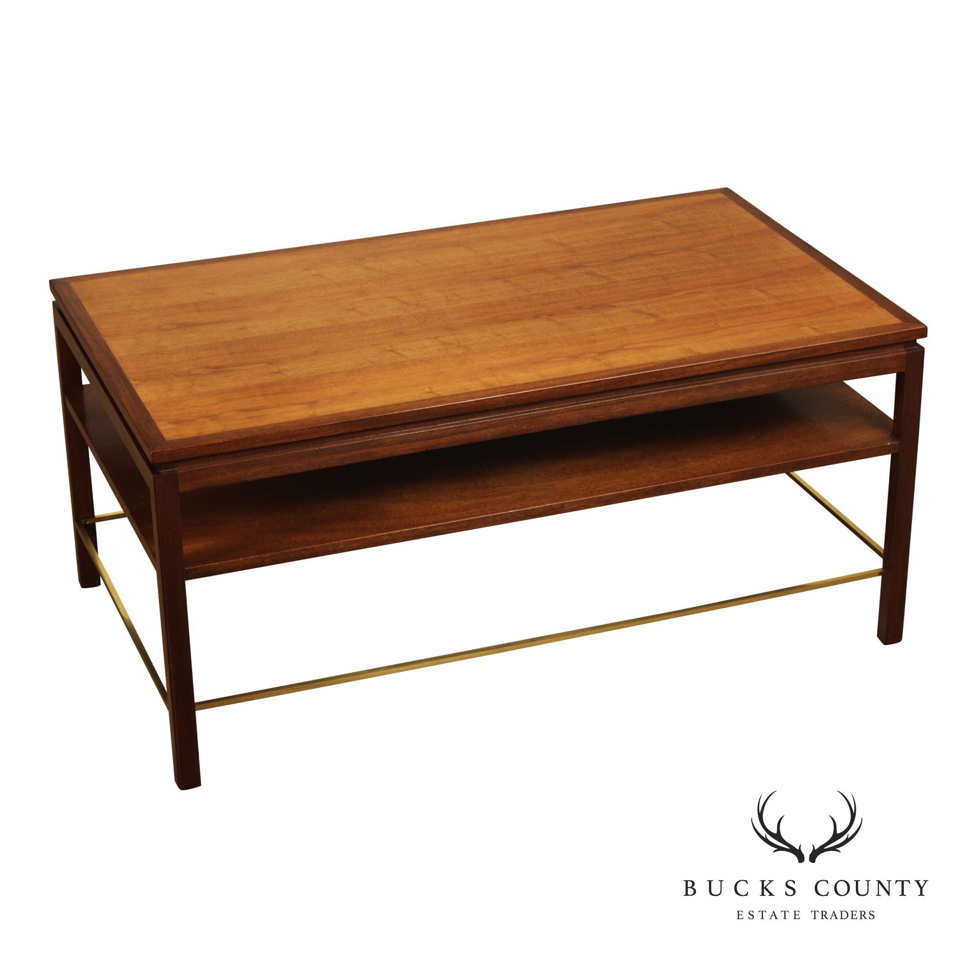 Edward Wormley for Dunbar Walnut And Brass Coffee Table