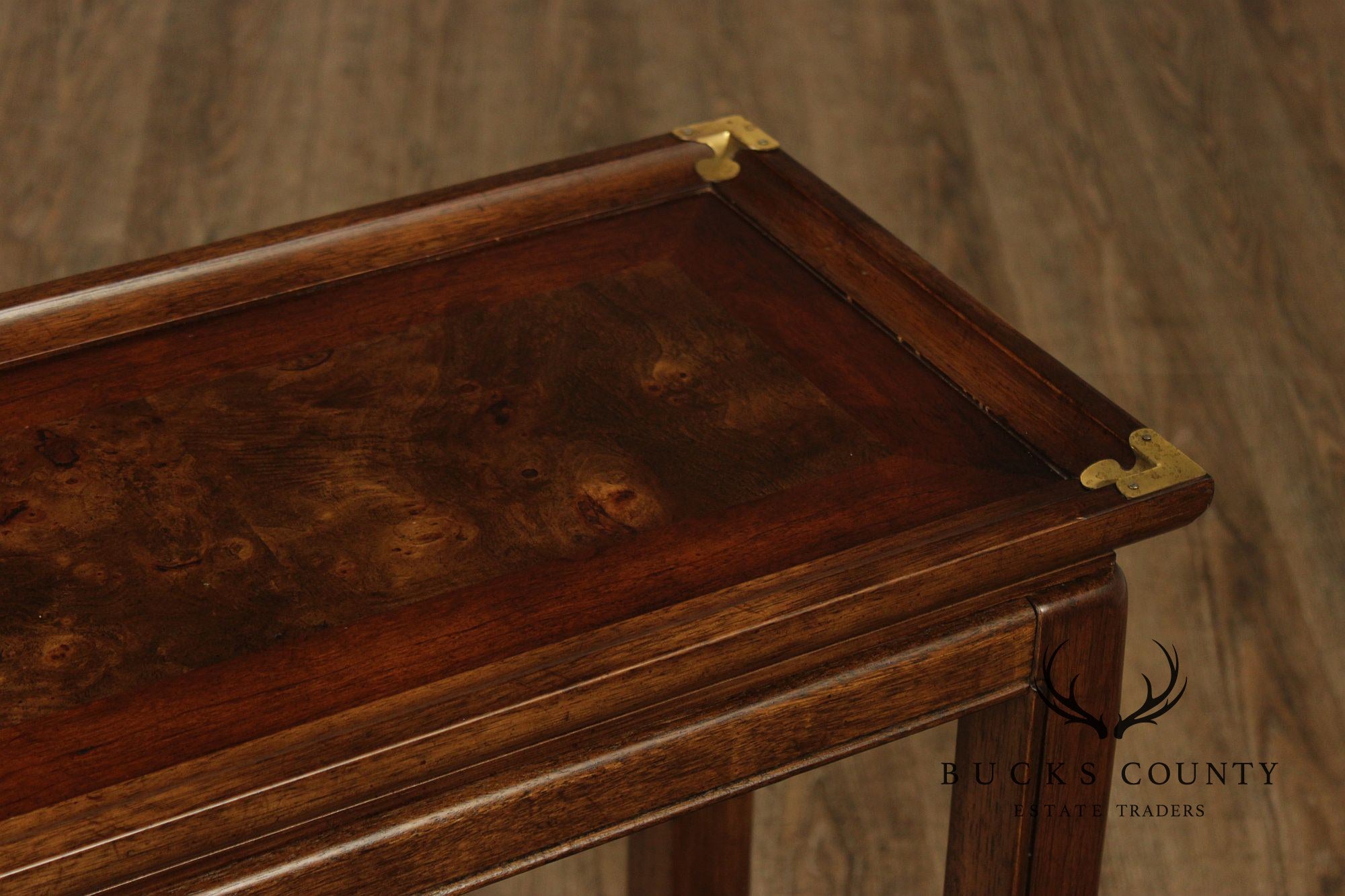 Asian Style Vintage Burl Wood Console Table