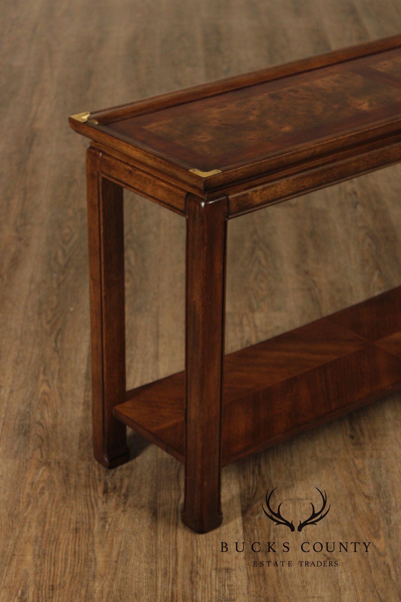 Asian Style Vintage Burl Wood Console Table