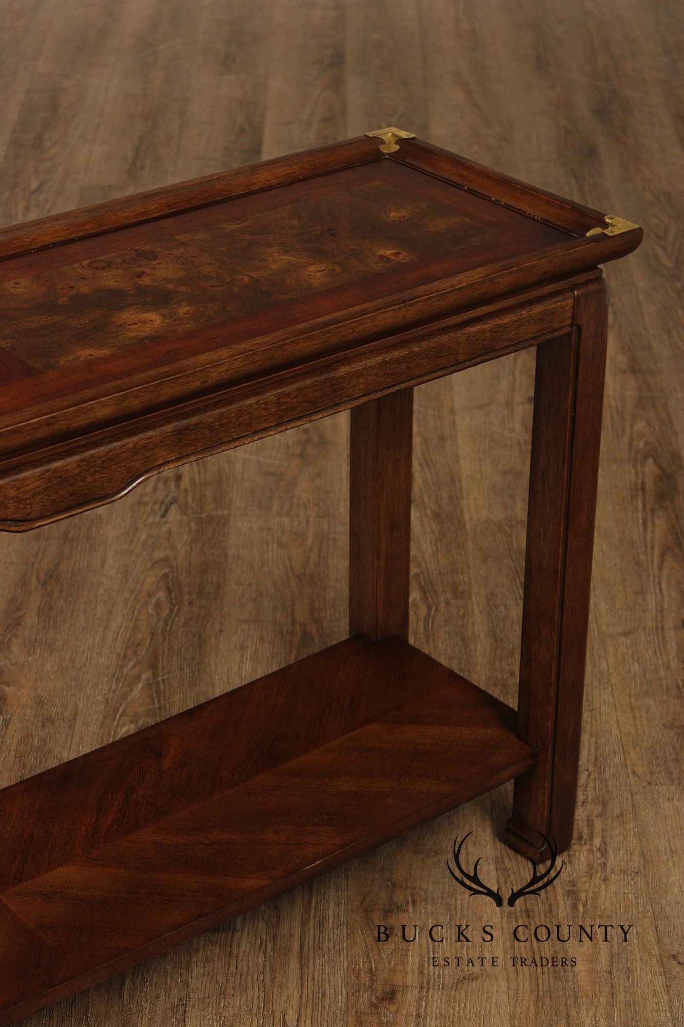 Asian Style Vintage Burl Wood Console Table