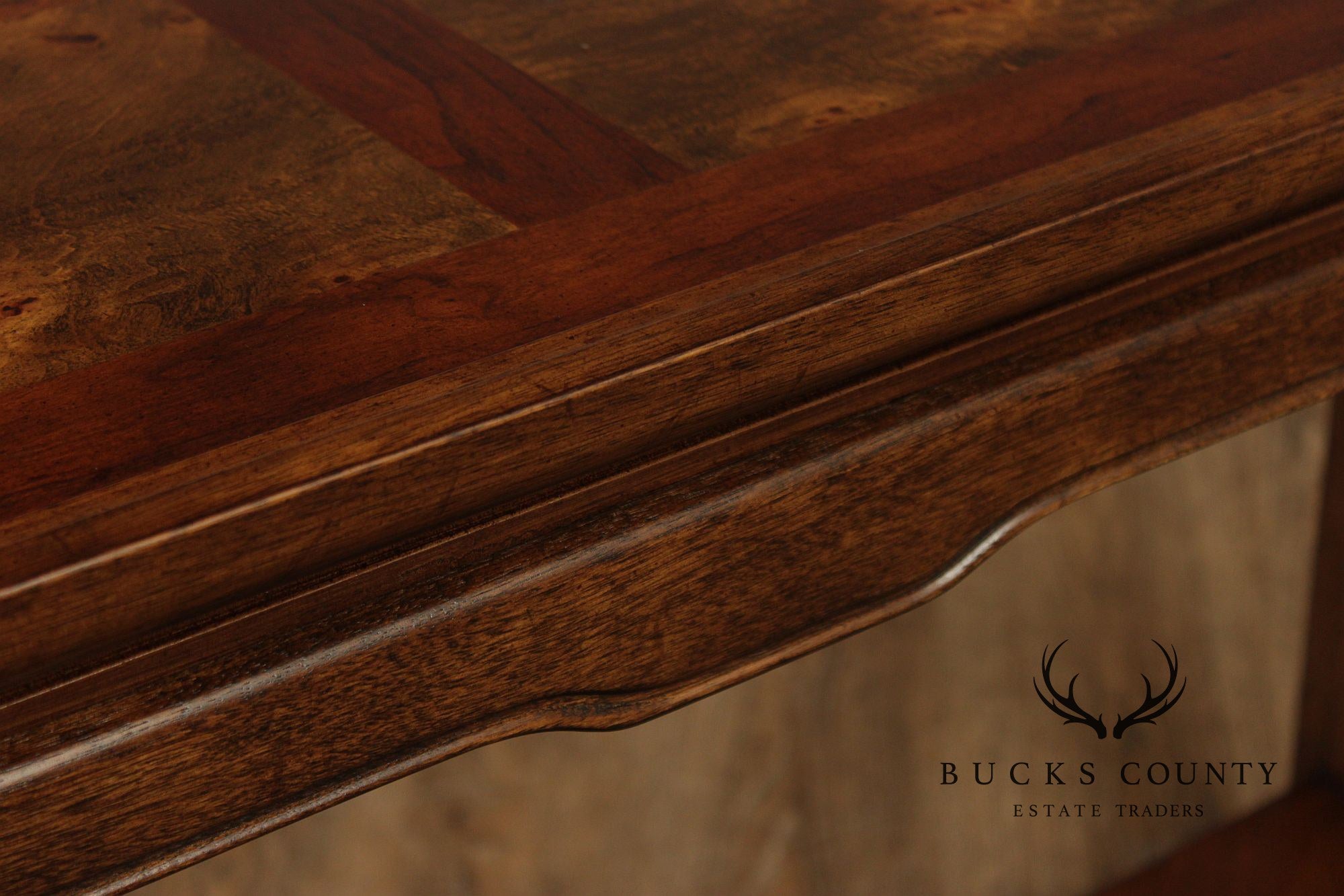 Asian Style Vintage Burl Wood Console Table