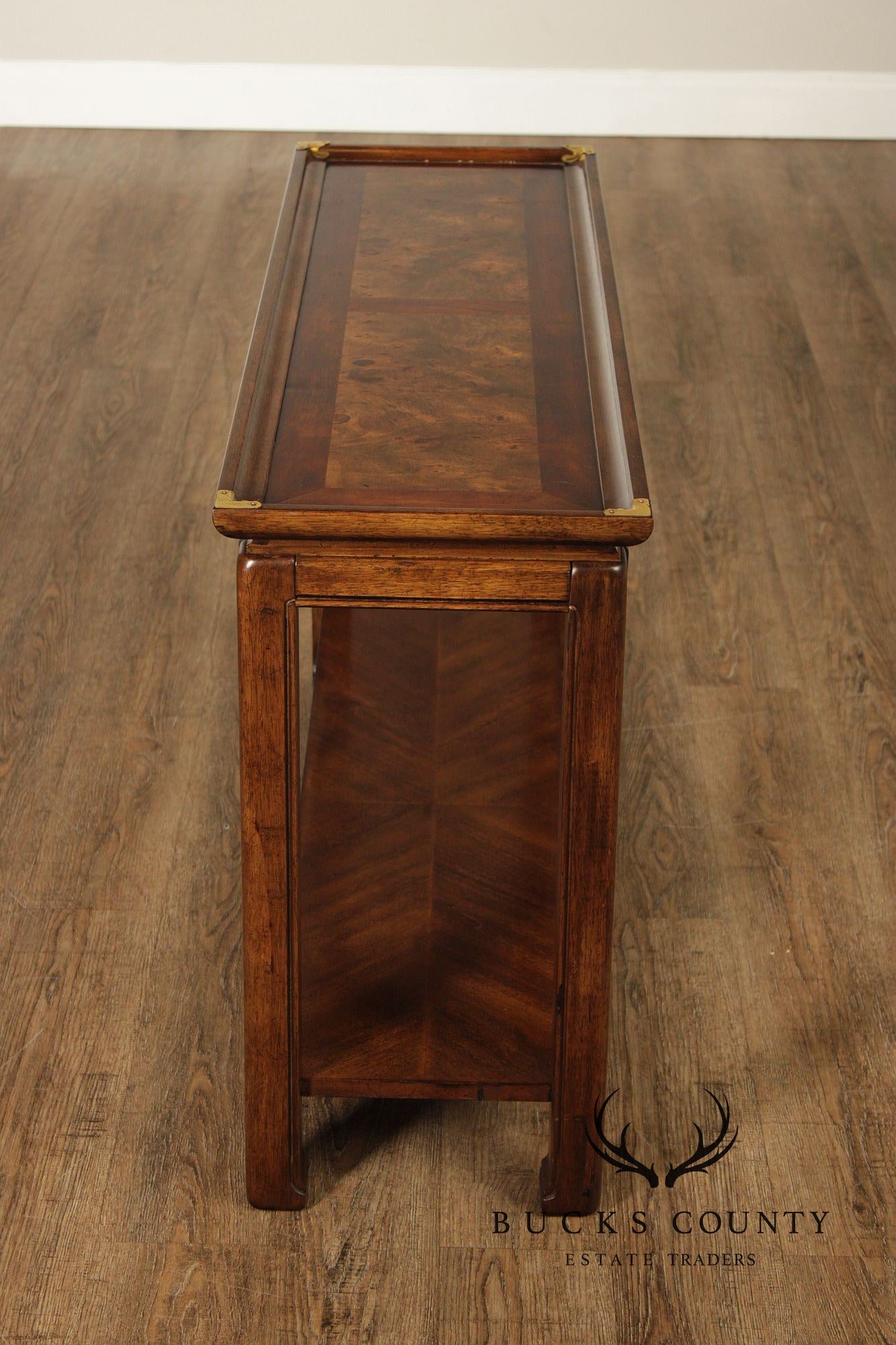 Asian Style Vintage Burl Wood Console Table
