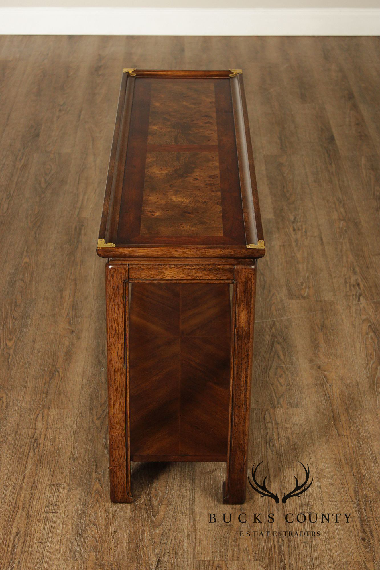 Asian Style Vintage Burl Wood Console Table