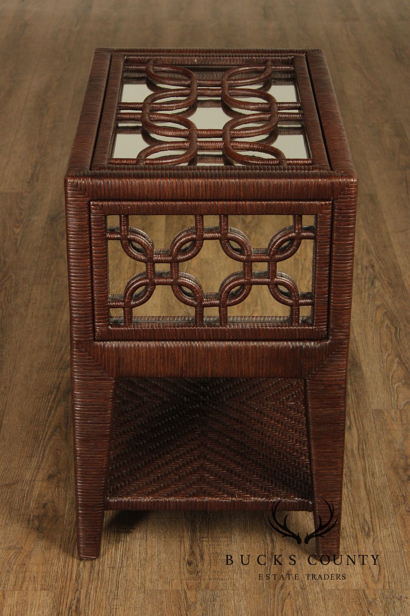 Laneventure 'Excursions' Pair of Mirrored Wicker Nightstands
