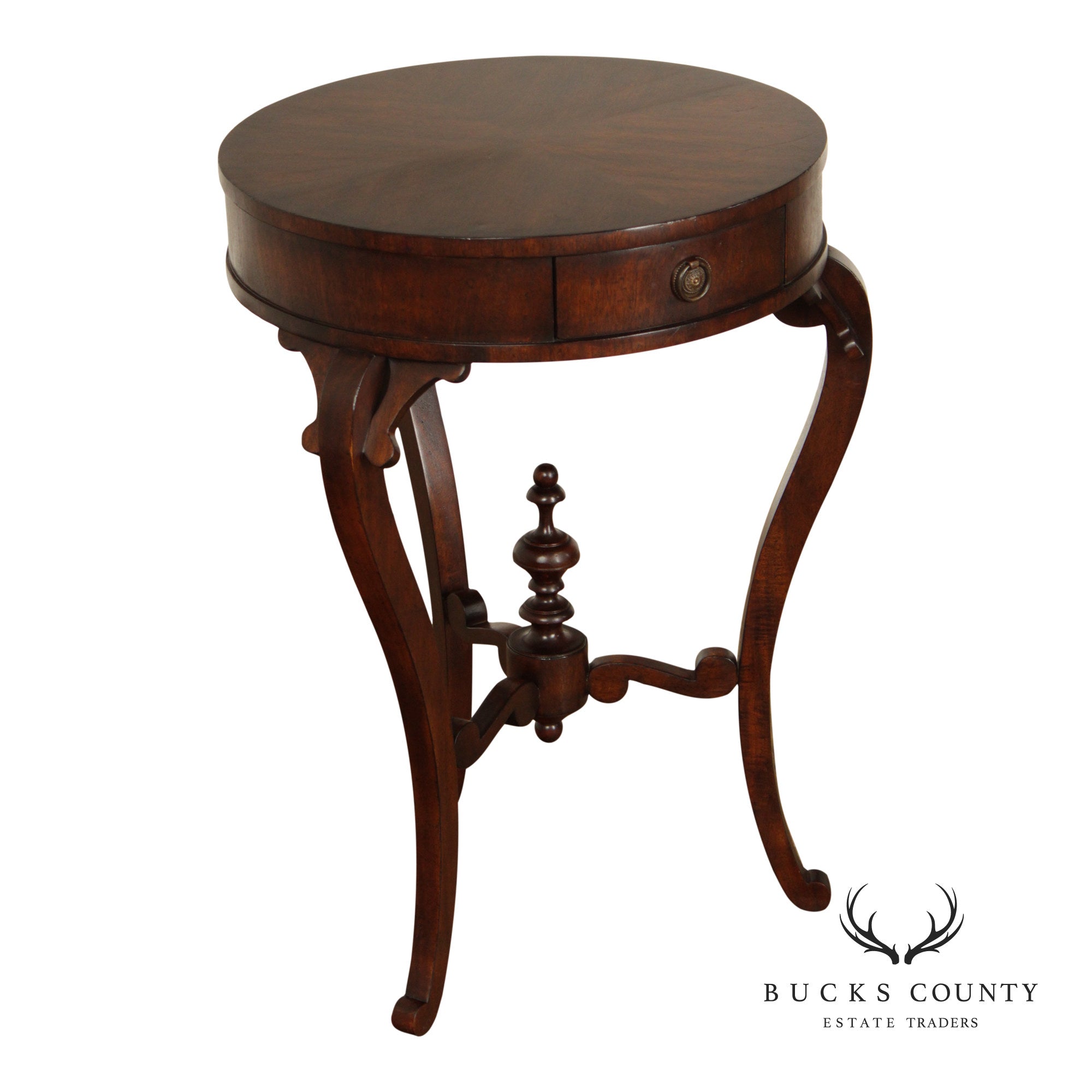 John-Richard 'European Crossroads' Round Mahogany Lamp Table