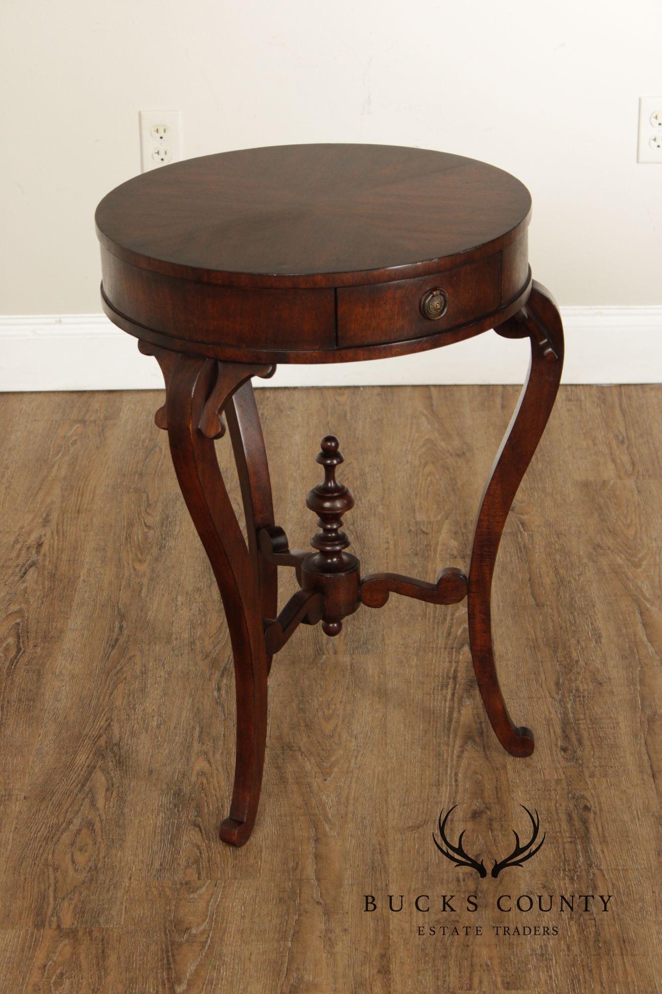 John-Richard 'European Crossroads' Round Mahogany Lamp Table