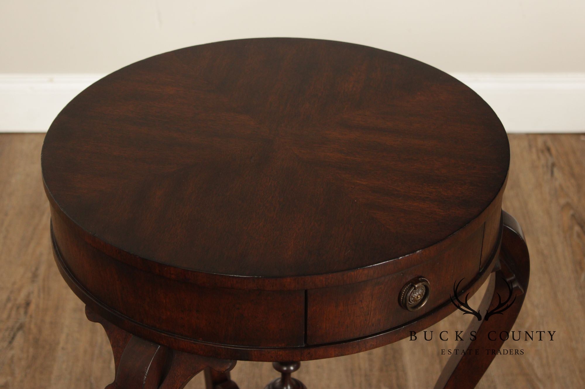 John-Richard 'European Crossroads' Round Mahogany Lamp Table
