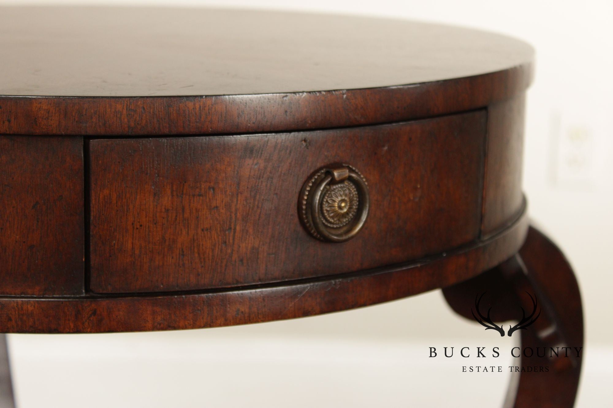 John-Richard 'European Crossroads' Round Mahogany Lamp Table