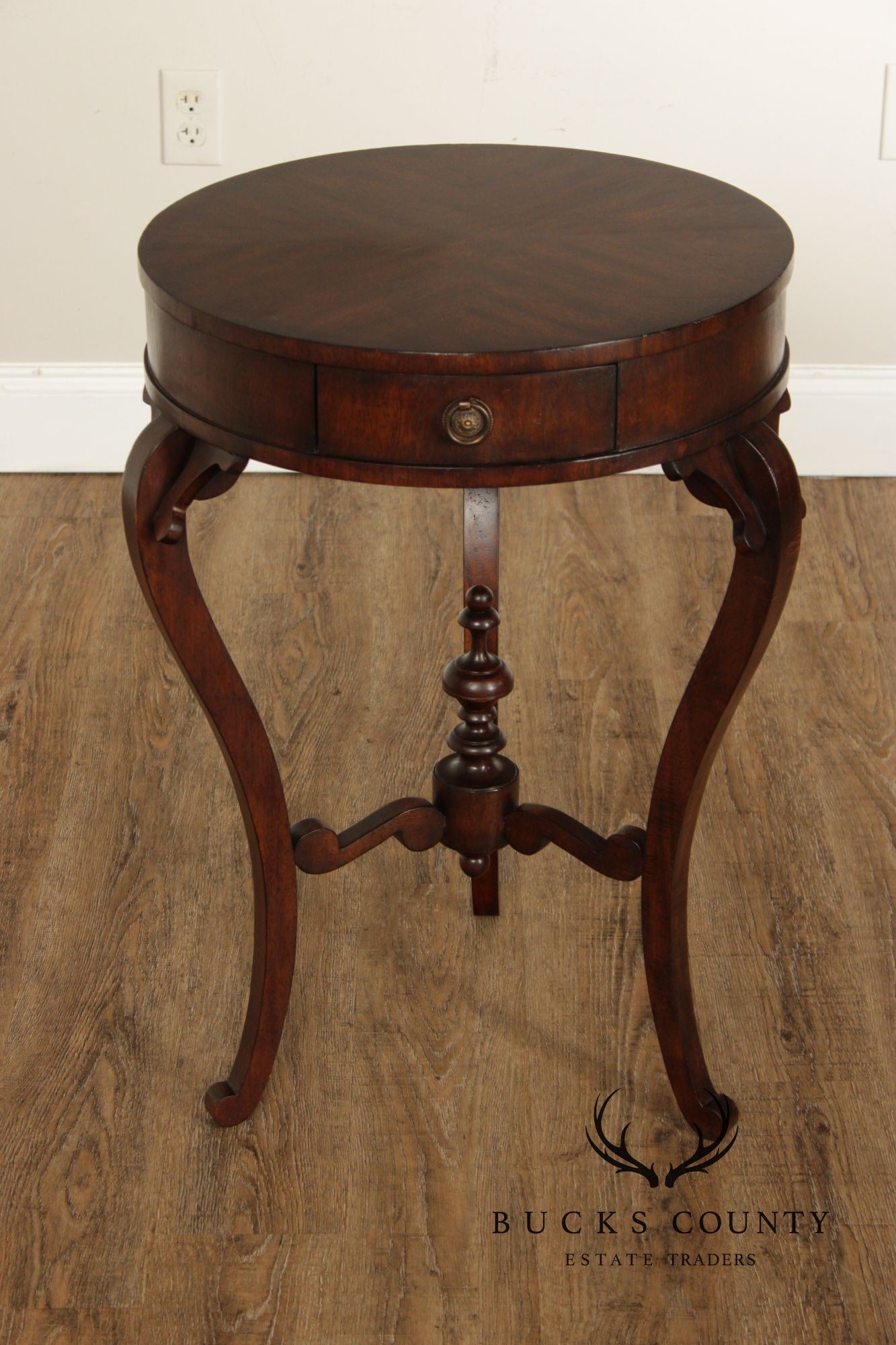 John-Richard 'European Crossroads' Round Mahogany Lamp Table