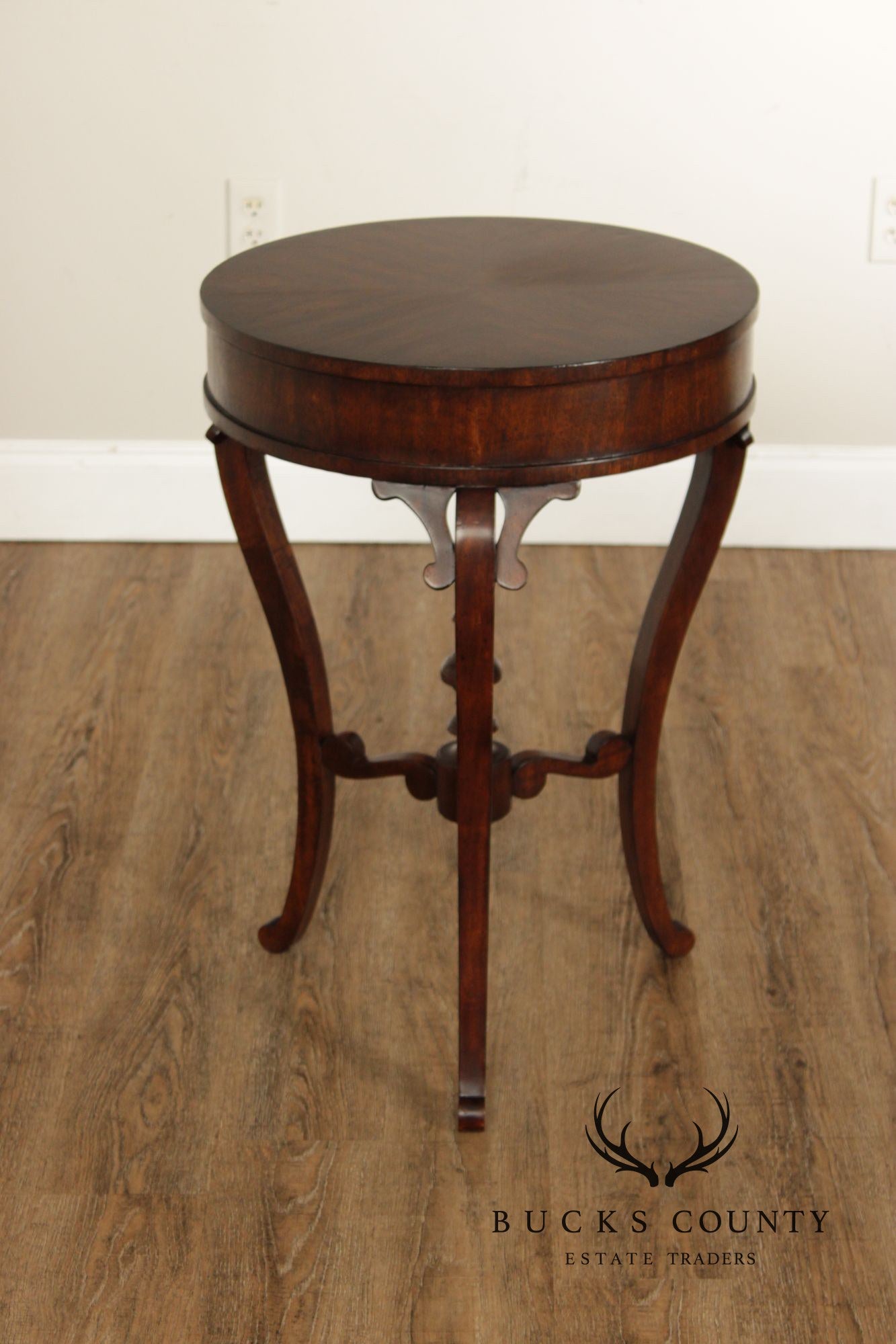 John-Richard 'European Crossroads' Round Mahogany Lamp Table