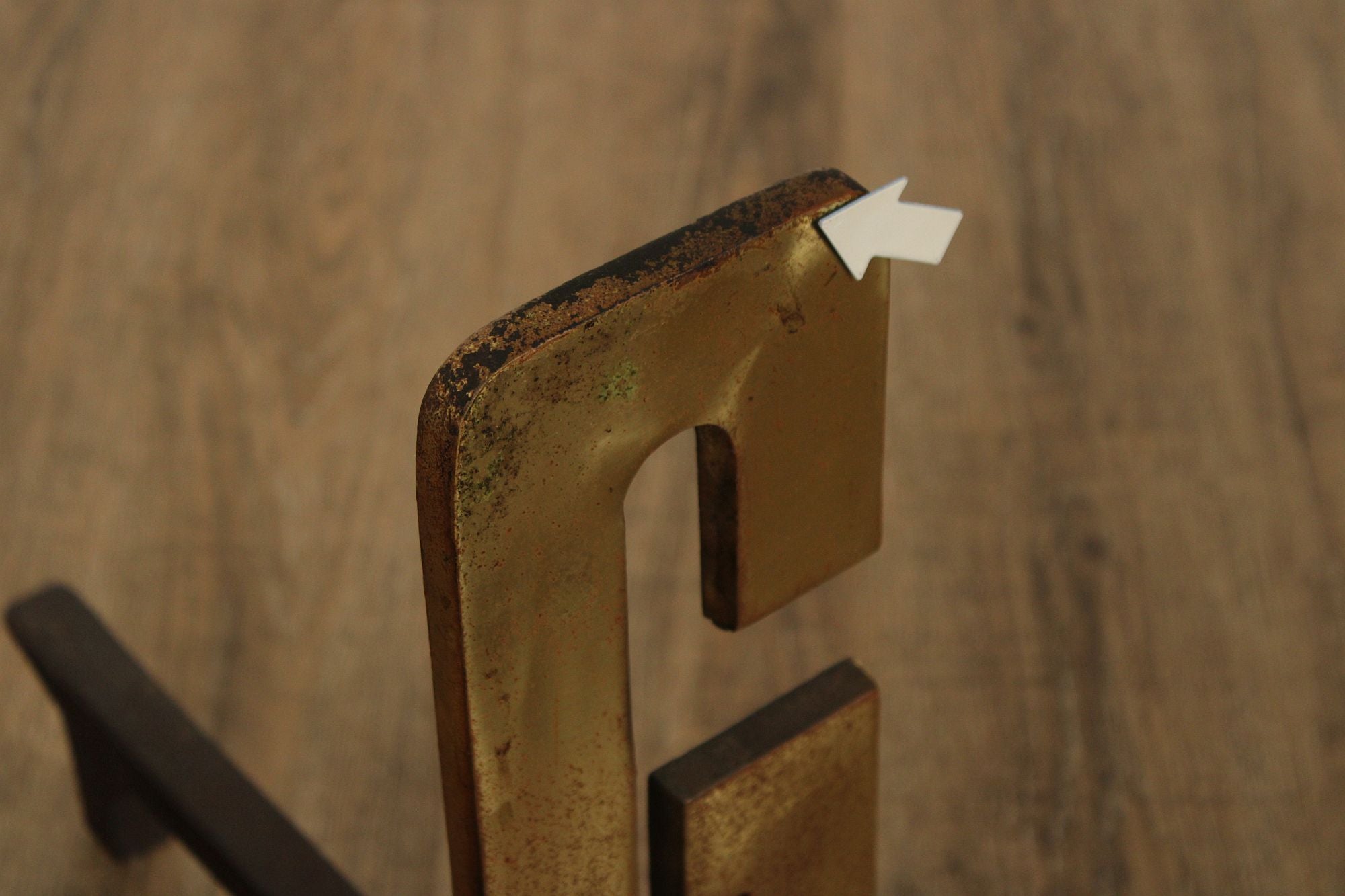 Pair Of Vintage Brass And Iron Monogram "G" Andirons