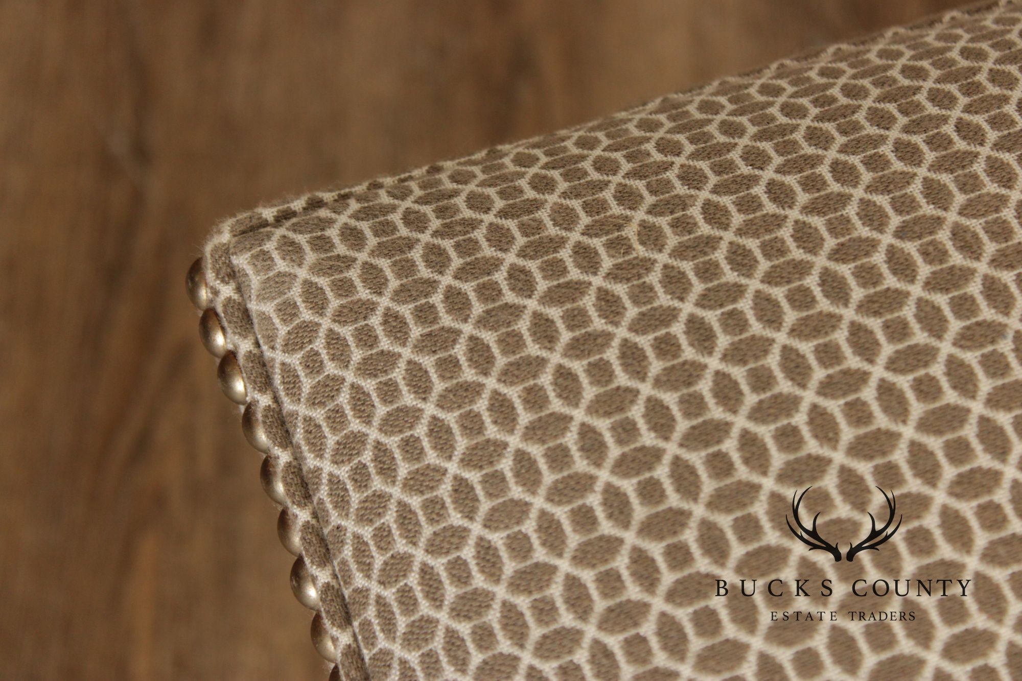 Transitional Custom Upholstered Pair of Cube Ottomans