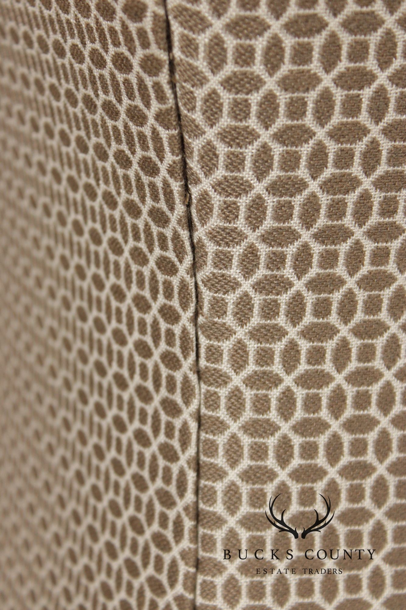 Transitional Custom Upholstered Pair of Cube Ottomans