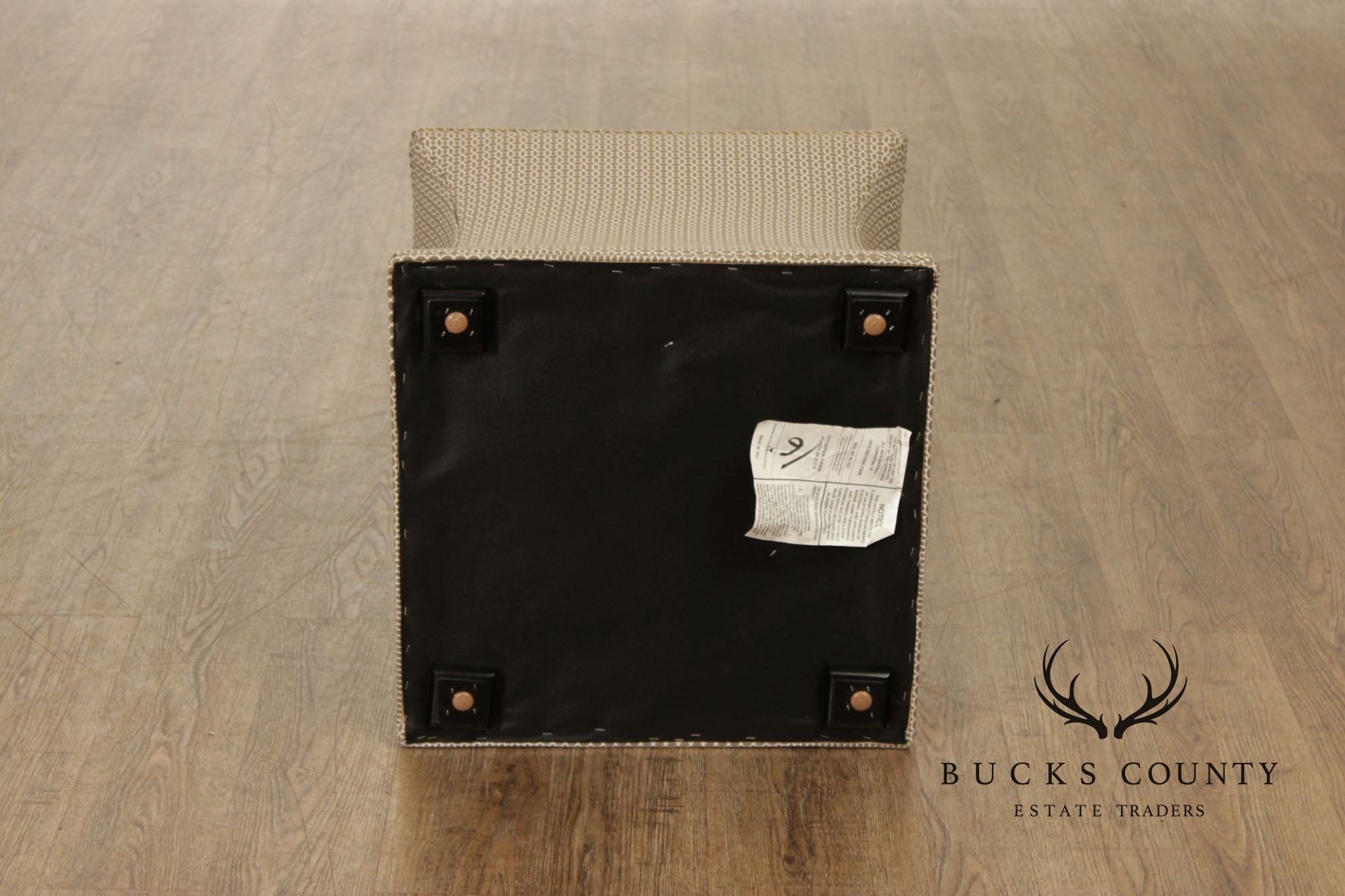 Transitional Custom Upholstered Pair of Cube Ottomans