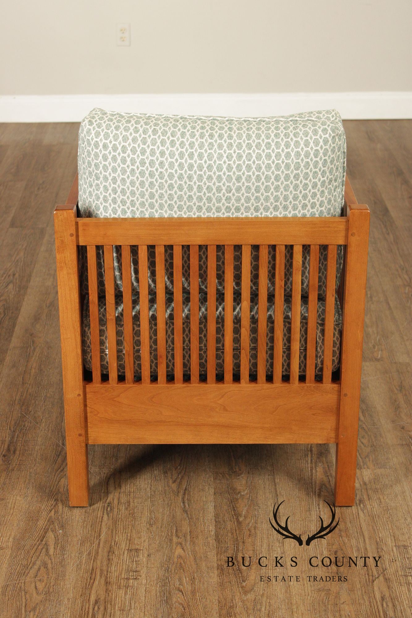 Stickley Pair Mission Style Cherry Spindle Lounge Chairs