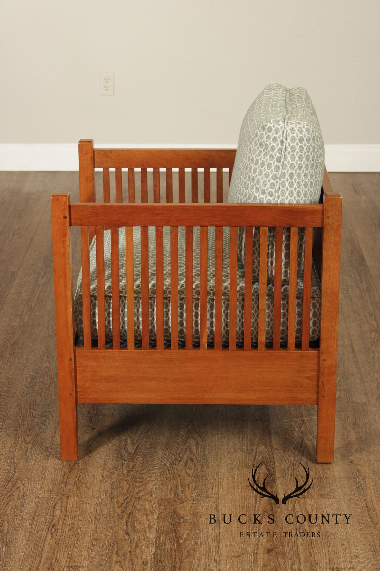 Stickley Pair Mission Style Cherry Spindle Lounge Chairs