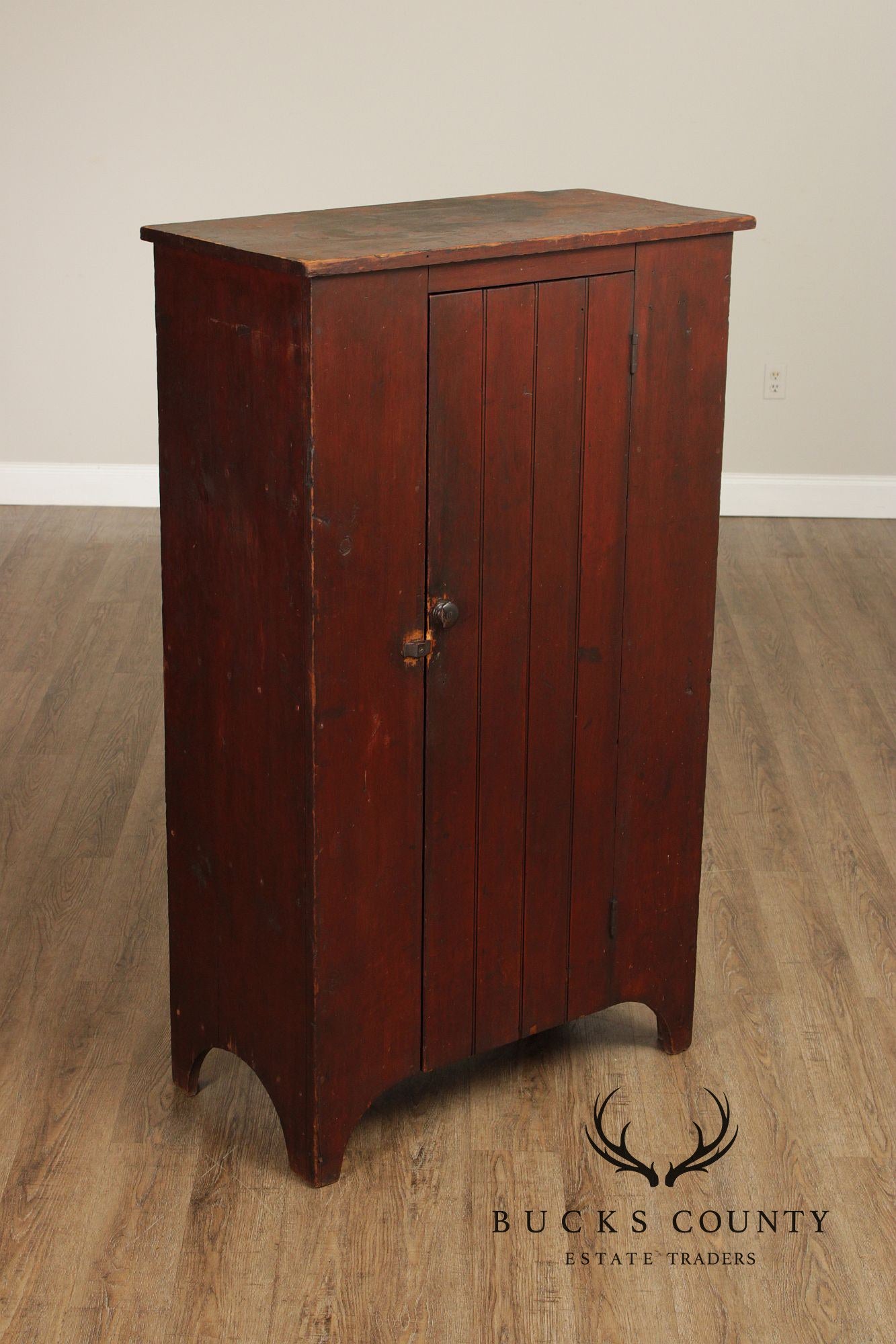 Antique Primitive Painted Single Door Cupboard