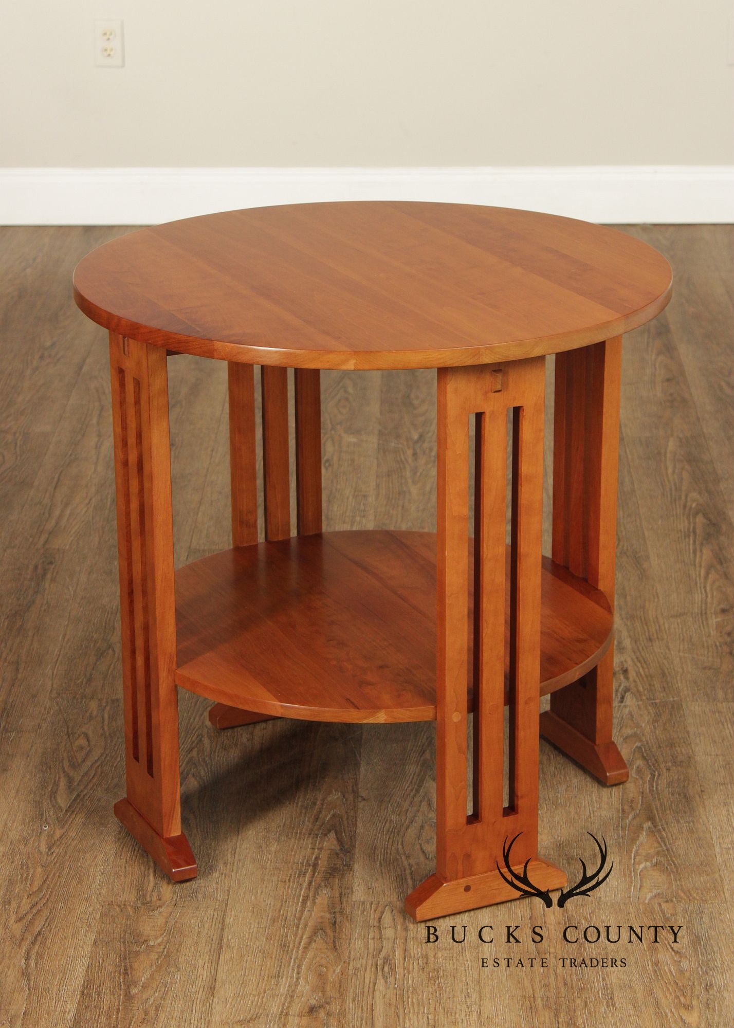 Stickley Mission Collection Cherry Round Lamp Table