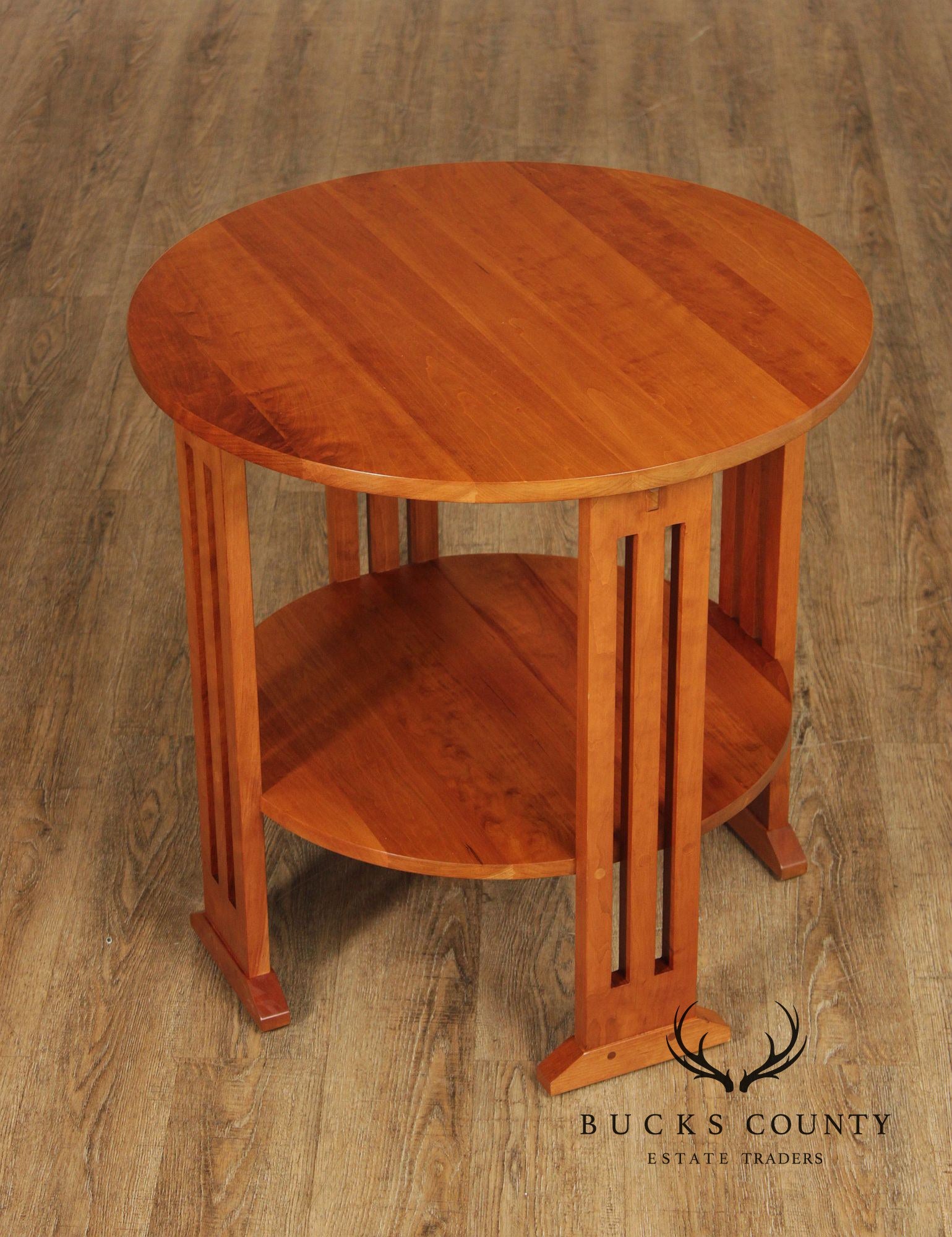 Stickley Mission Collection Cherry Round Lamp Table