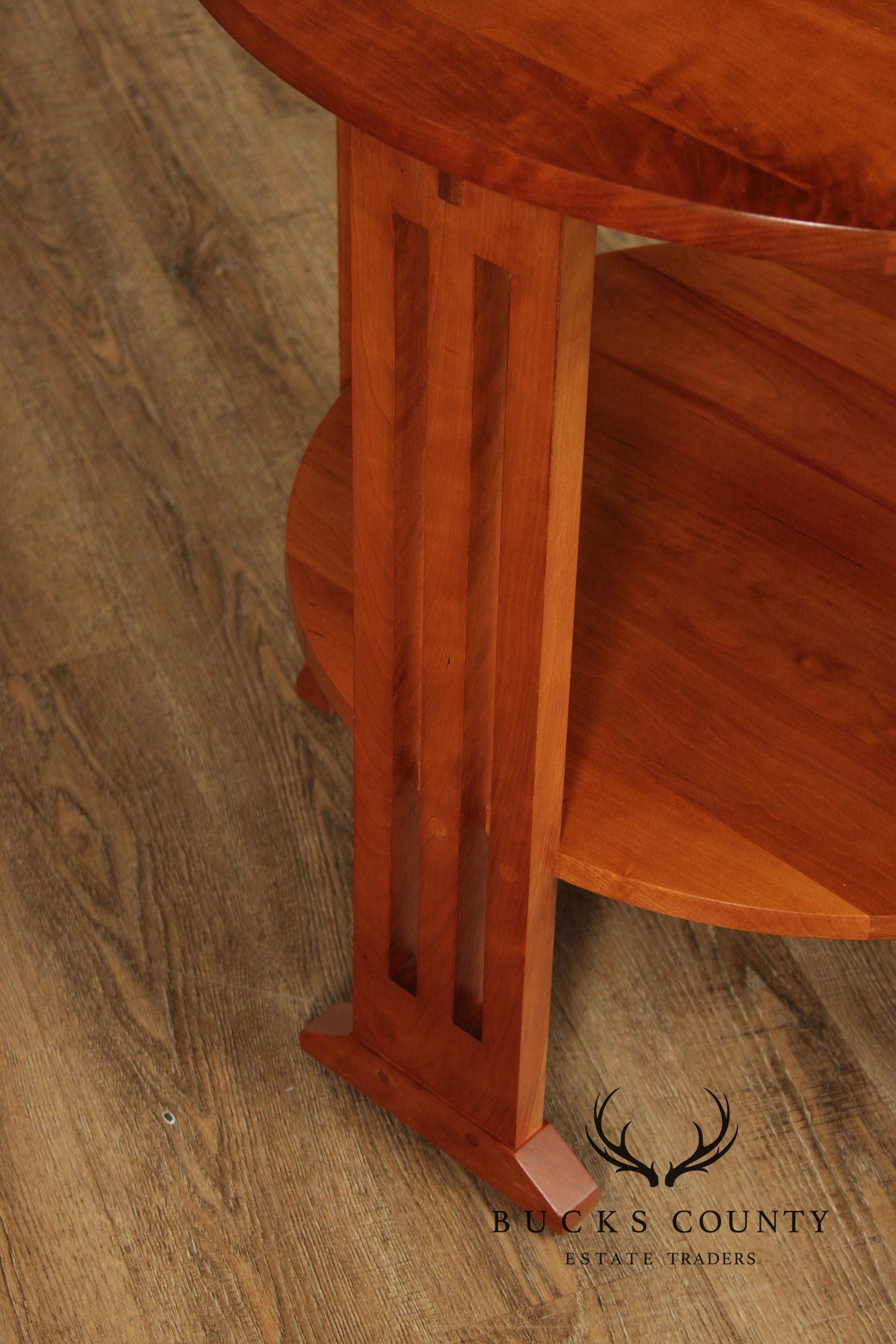 Stickley Mission Collection Cherry Round Lamp Table