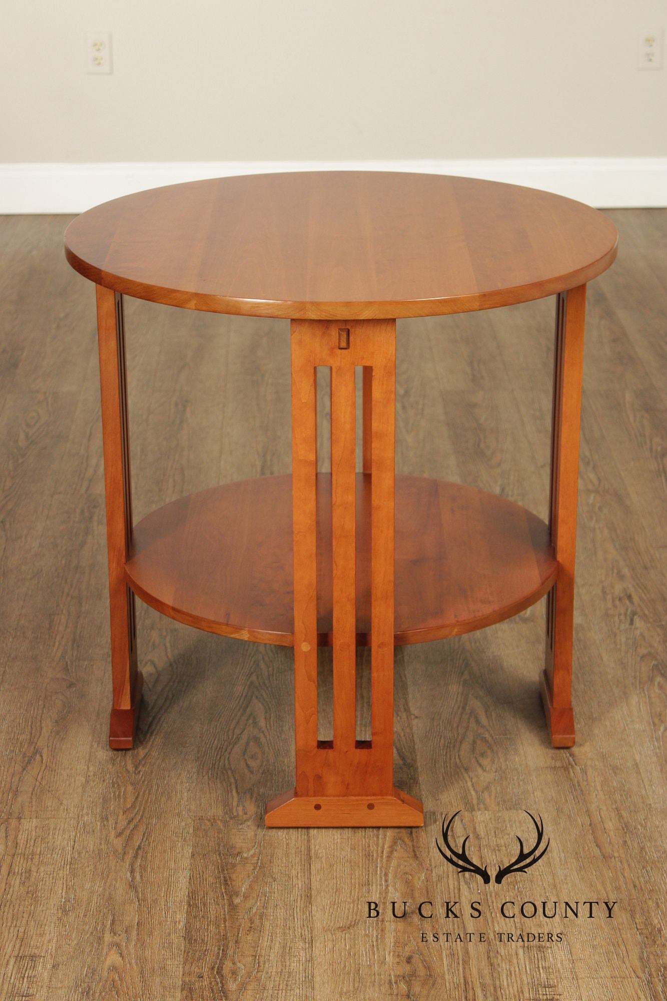 Stickley Mission Collection Cherry Round Lamp Table