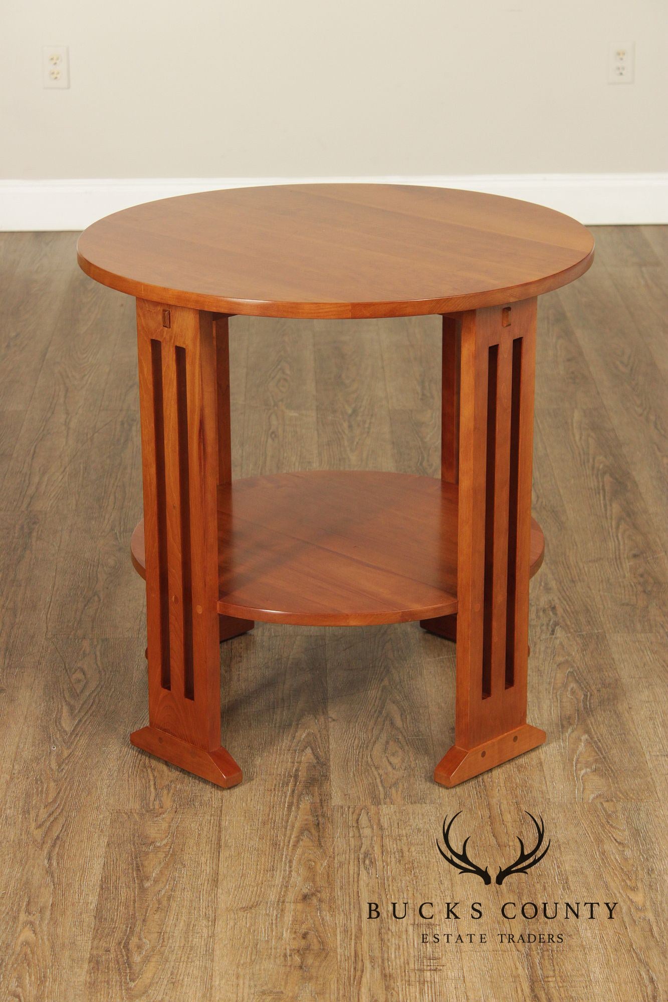 Stickley Mission Collection Cherry Round Lamp Table