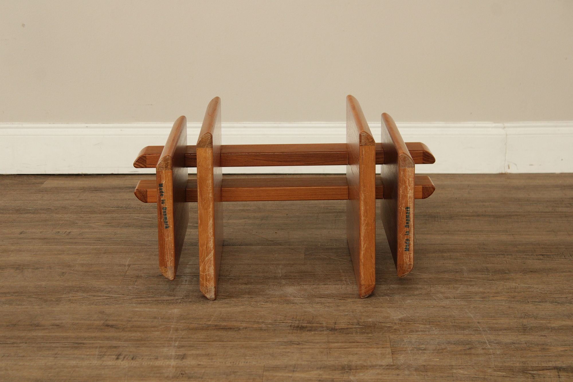 Danish Modern Glass Top Teak End Table
