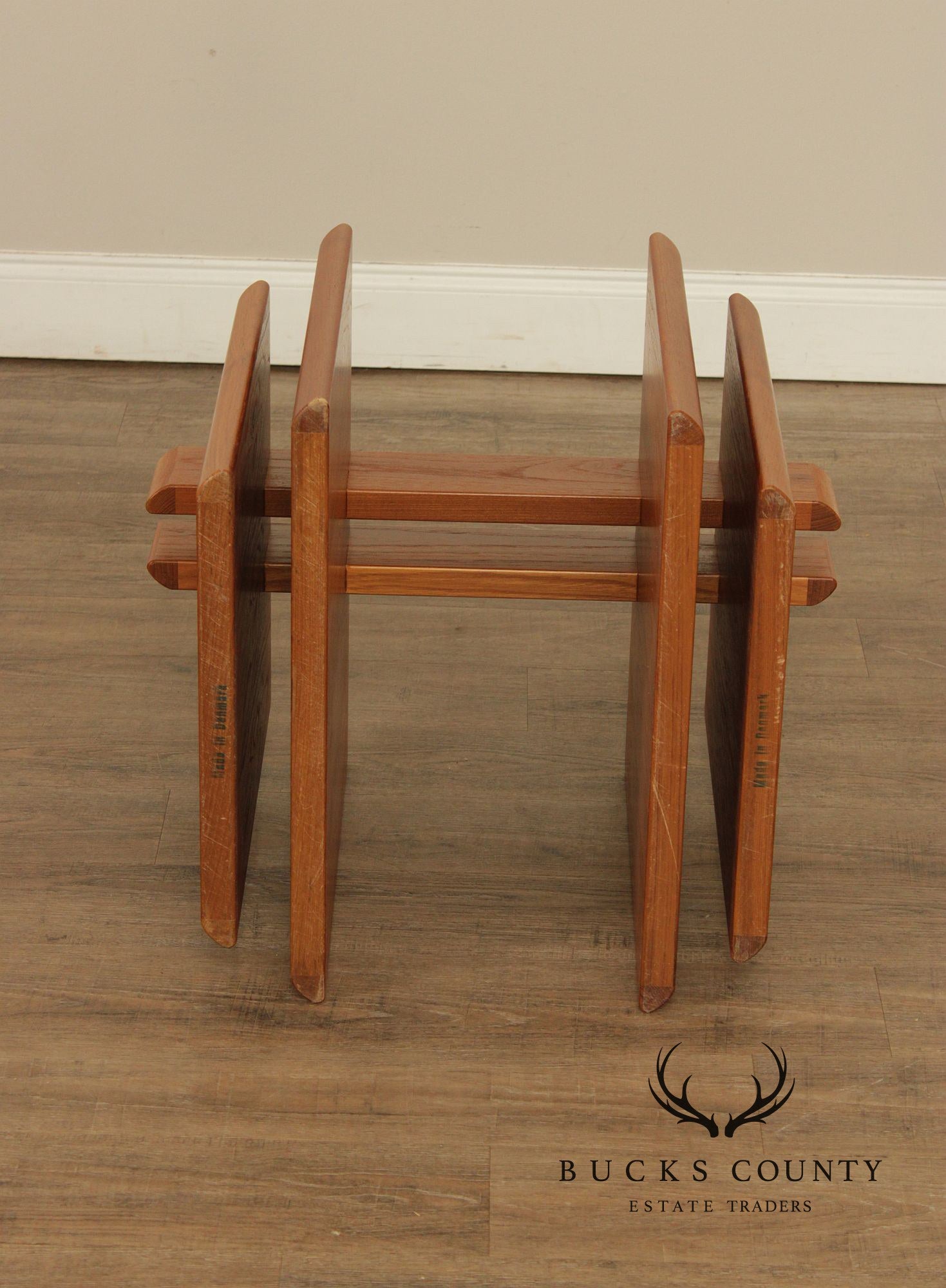 Danish Modern Glass Top Teak End Table
