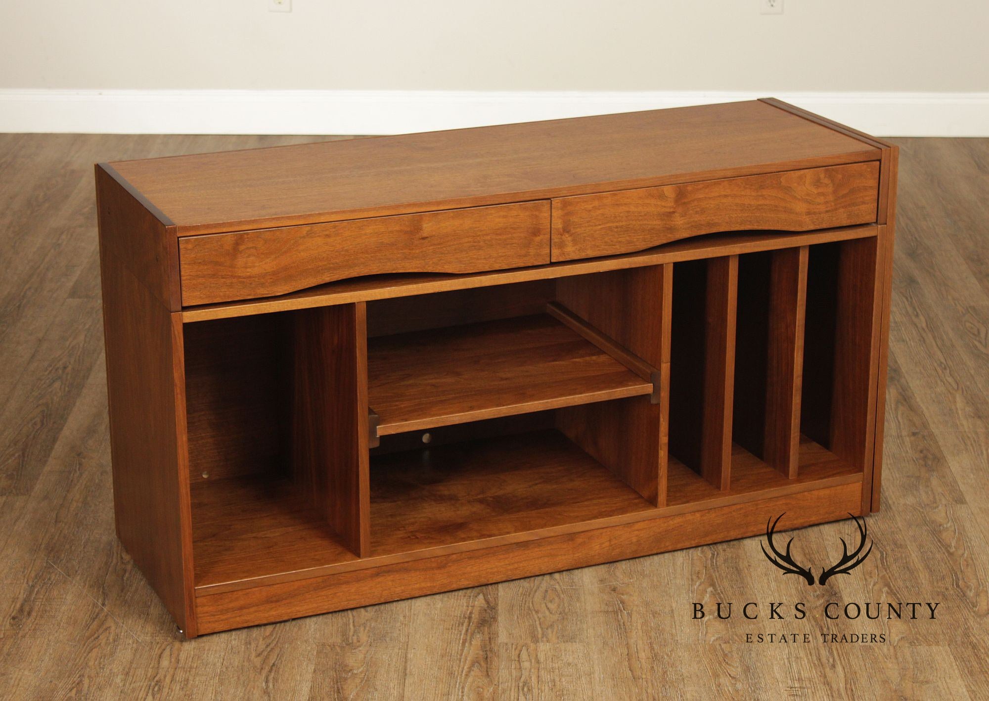 Mid Century Modern Expandable Walnut Credenza Sideboard
