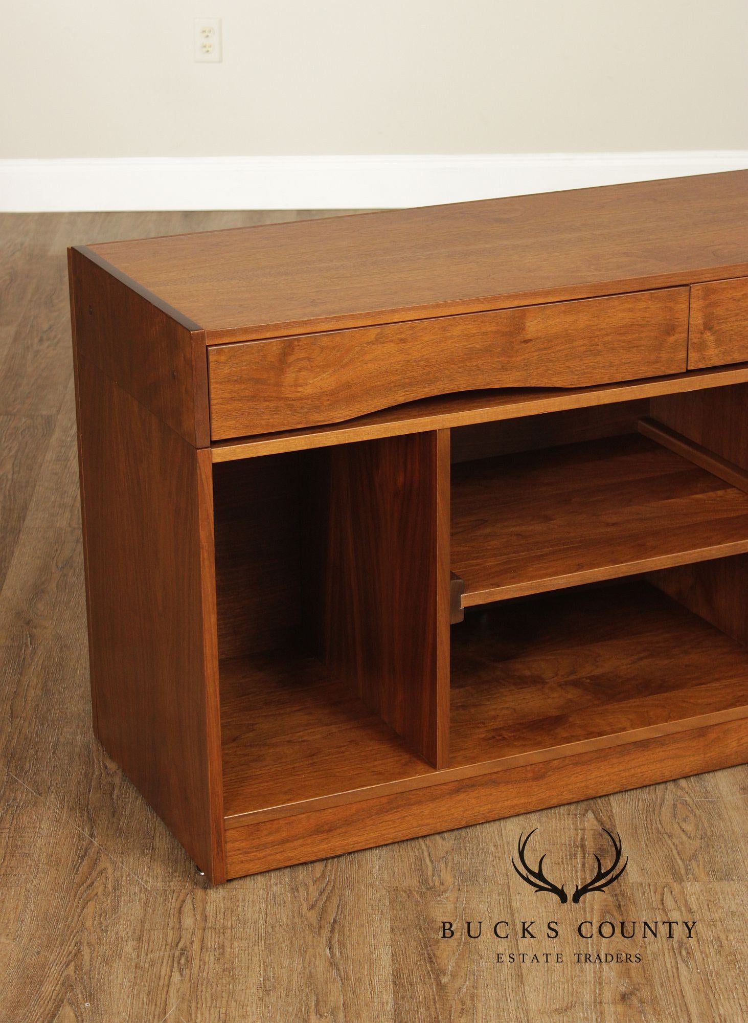 Mid Century Modern Expandable Walnut Credenza Sideboard