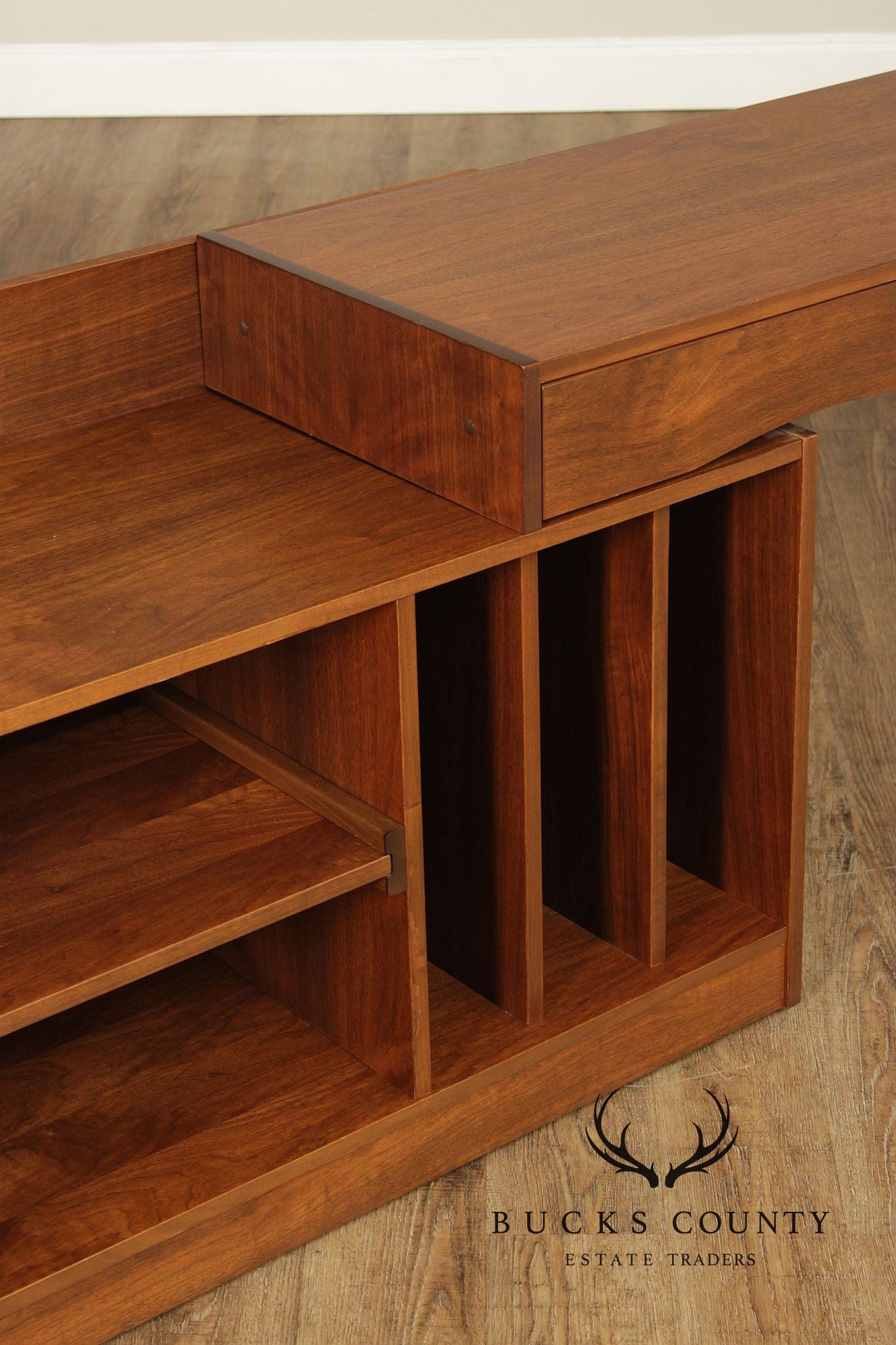 Mid Century Modern Expandable Walnut Credenza Sideboard