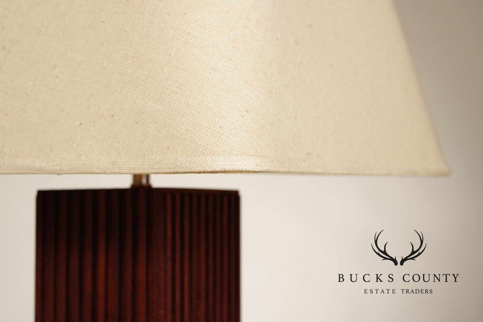 Mid Century Modern Carved Wood Table Lamp