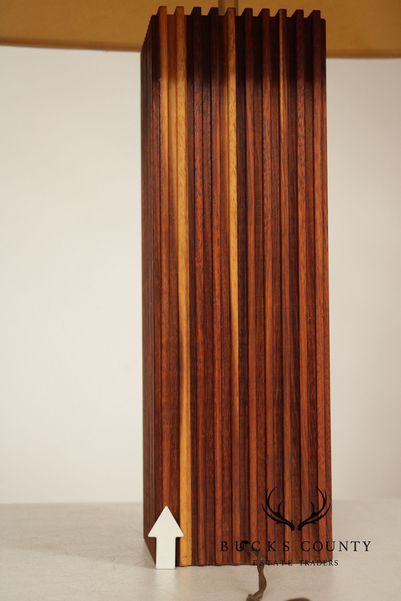 Mid Century Modern Carved Wood Table Lamp