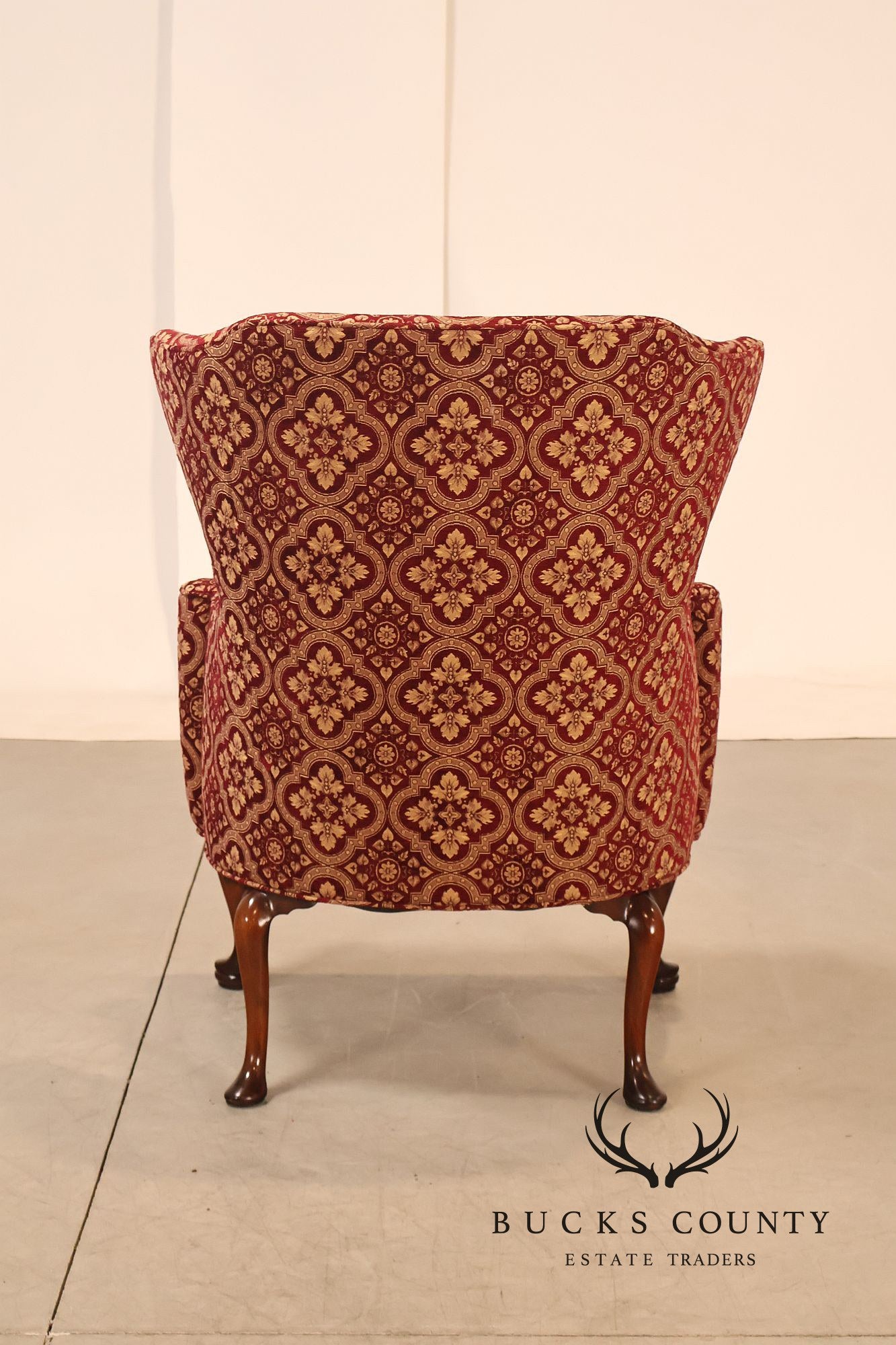 Smith & Watson Queen Anne Style Pair of Wing Chairs